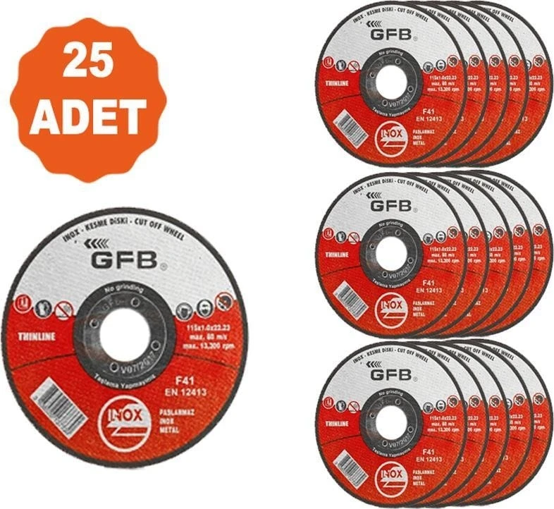 Inox Kesici Taş 115X1,0X22,23 25 'li