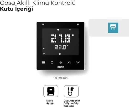 Akıllı Klima Kontrolü V5, Wi-Fi Bağlantılı Oda Termostatı, Mobil Uygulama Kontrollü