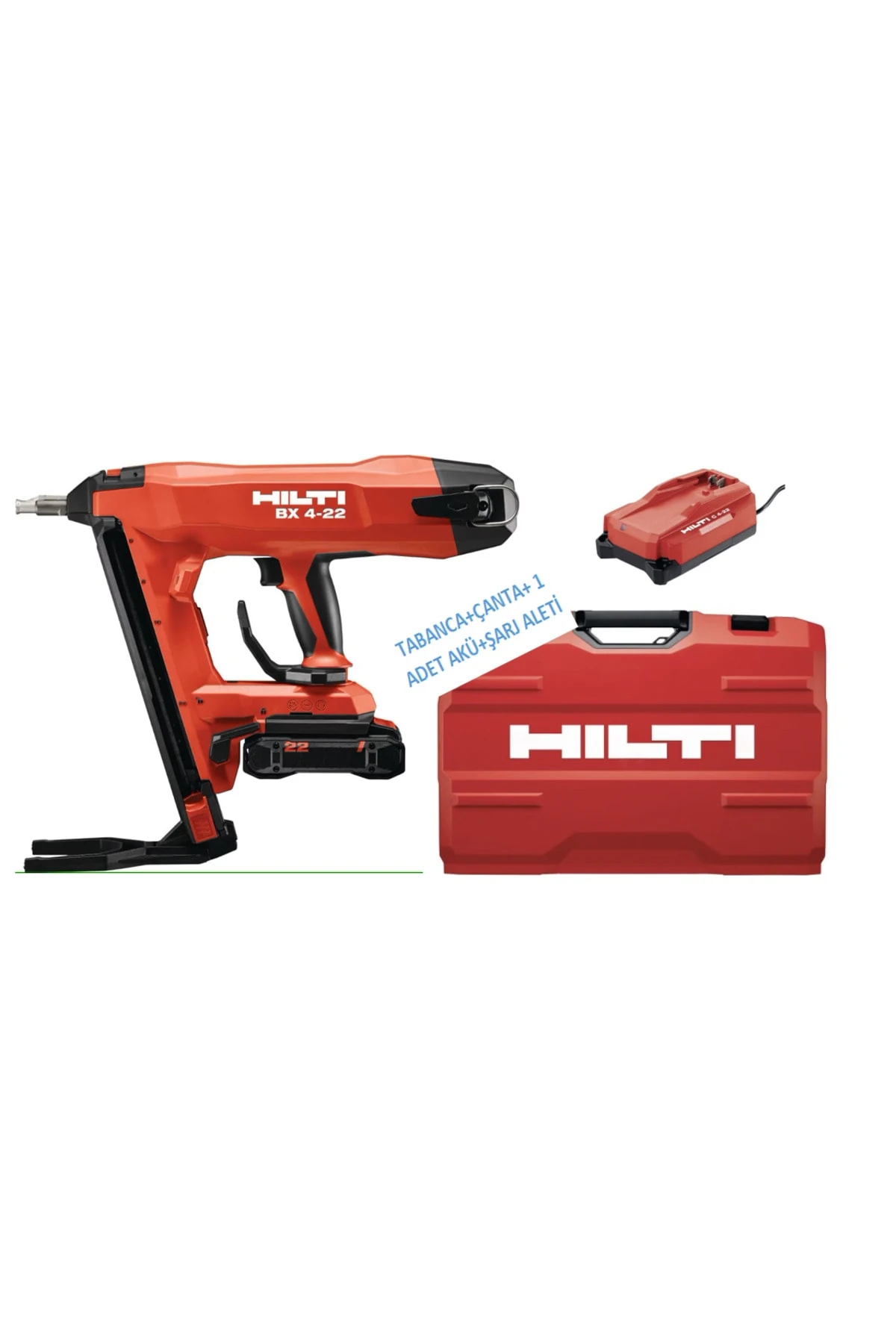HILTİ  BX 4-22 AKÜLÜ BETON ÇİVİ ÇAKMA TABANCASI  + B 22-85 BATARYA + C 6-22 ŞARJ CİHAZI