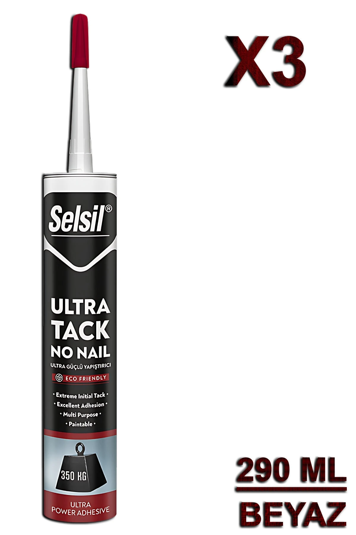 Ultra Tack Güçlü Montaj Yapıştırıcısı 290 ML Beyaz (3 Adet)