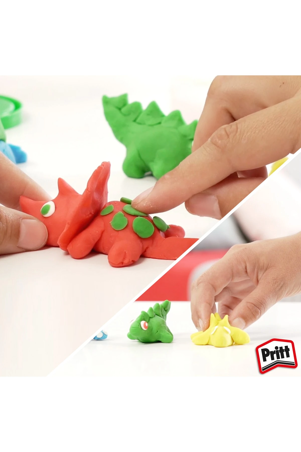 12'li Uzun Kuru Boya Kalemi Oyun Hamuru 4 Renk X 100 gr