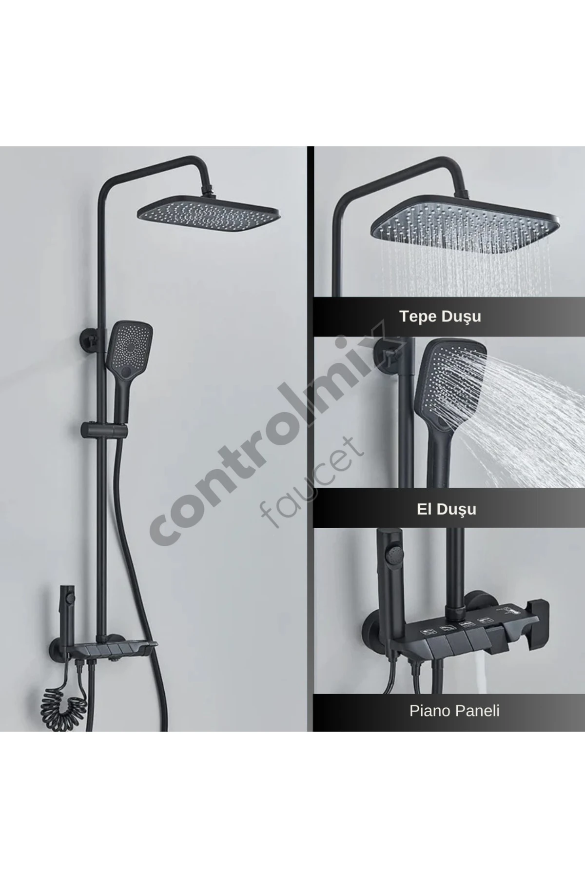 Piyano Duş Seti 5 Fonksiyonlu