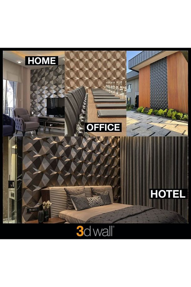 3 Boyutlu Dekoratif Duvar Paneli (1M2) (-GÜMÜŞ-)