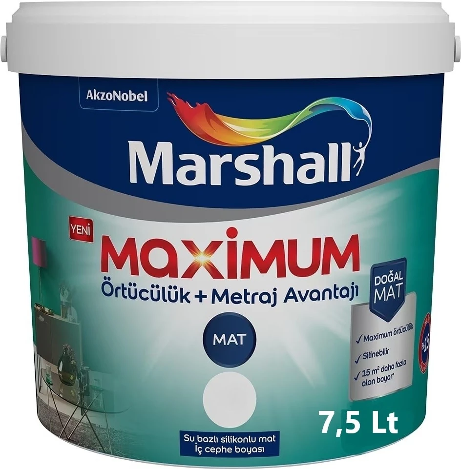 Maximum Mat Silikonlu Fildişi 7,5 Lt. (10 Kg)