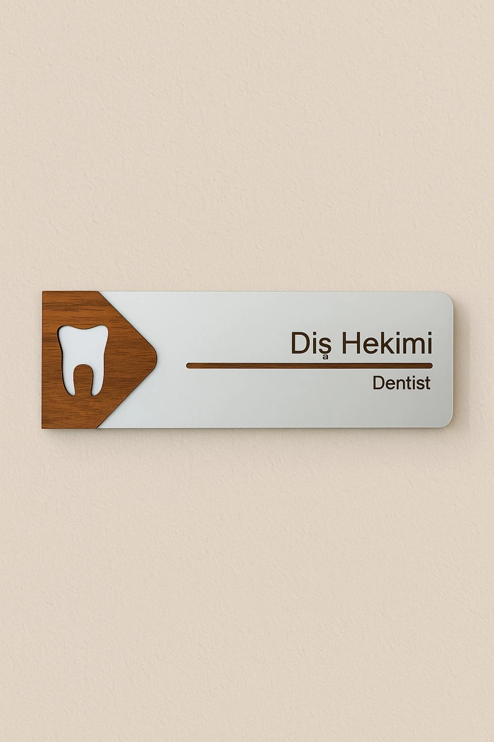 Diş Hekimi Ofis Oda Kapı Isimliği Yönlendirme Tabelası Levhası Kişiselleştirilebilir