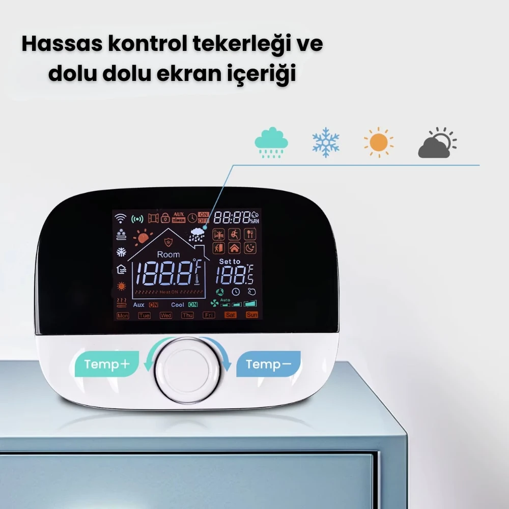 Wifi Kablosuz Akıllı Oda Termostatı T9W ( Tuya - Smart Life Uyumlu)