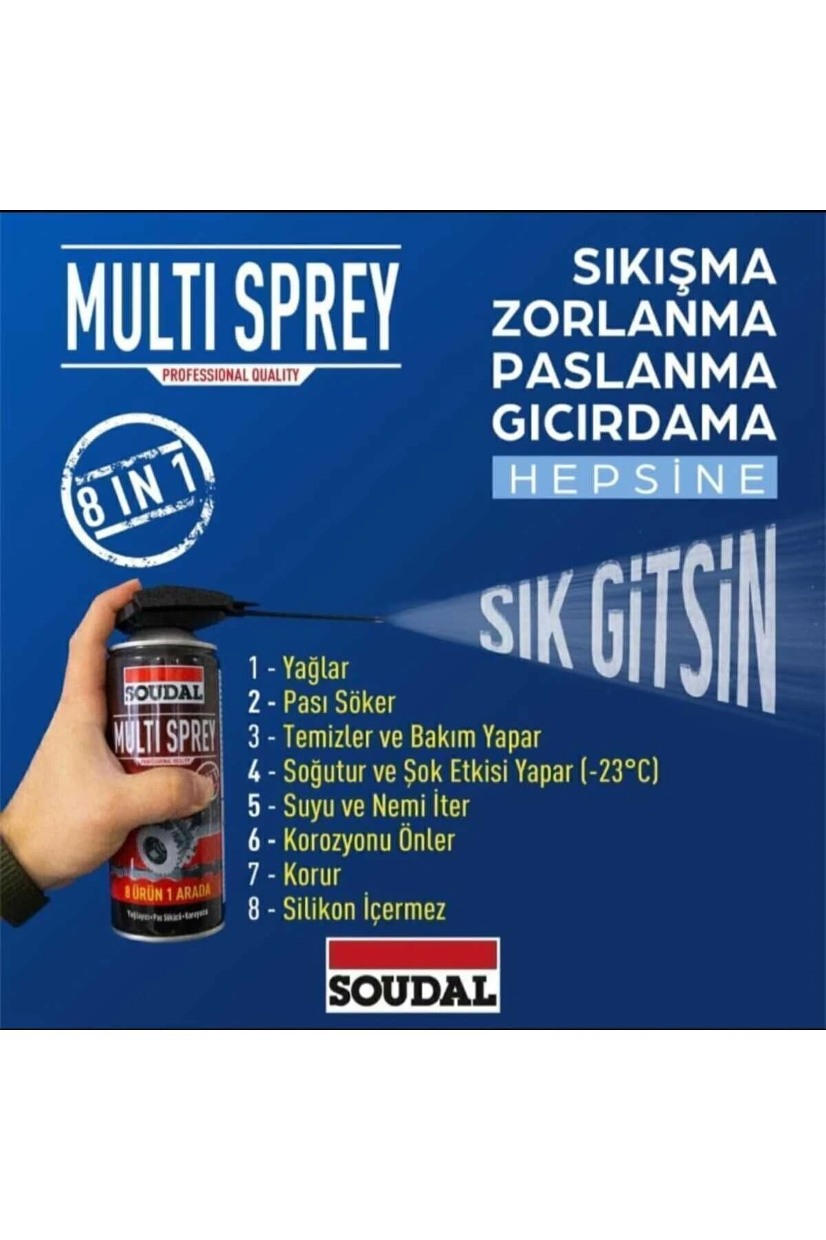 Pas Sökücü Ve Yağlayıcı Multi Sprey 400 ml (2 adet)