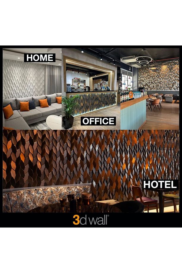 3 Boyutlu Dekoratif Duvar Paneli (1M2) (-SİYAH-)