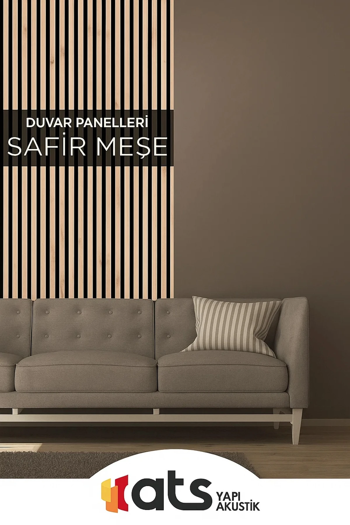 Mdf Ahşap Akustik Dekoratif Duvar Paneli 60x120 Cm - Safir Meşe