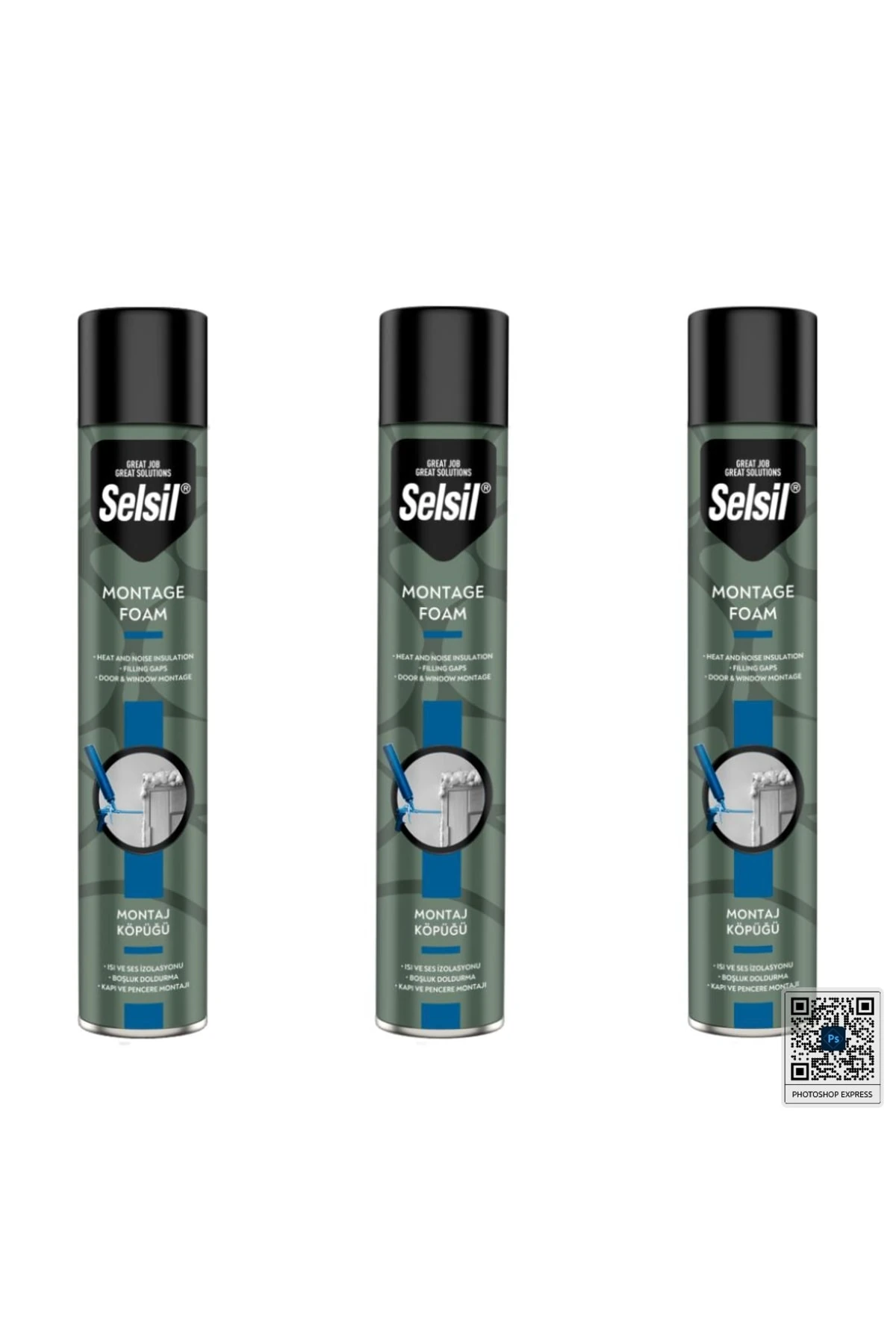 3 ADET Poliüretan Montaj Dolgu Köpüğü Pu Köpük 600 Gr.