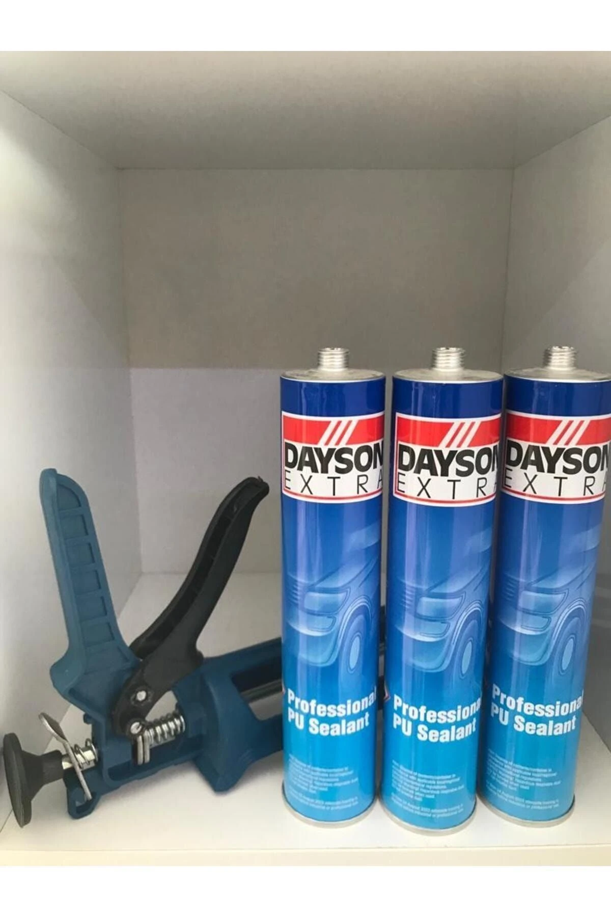 3'lü Beyaz Mastik Ve Tabanca