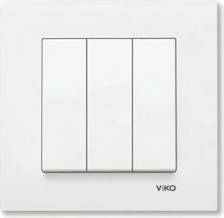 Karre Serisi Kapaklı Üçlü Anahtar Çerçeveli