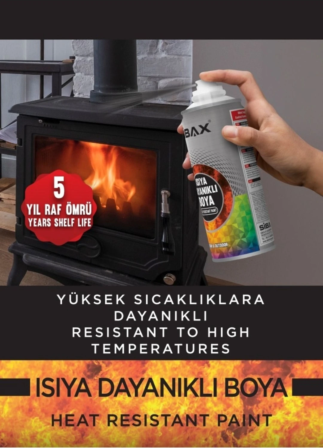 Isıya Dayanıklı Sprey Boya Kırmızı 400 ml (300°C-650°C)