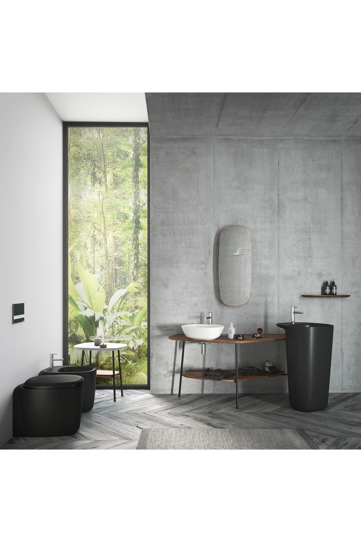 Plural 7830b483-0090 Rim-ex Asma Klozet, 55 Cm, Mat Siyah