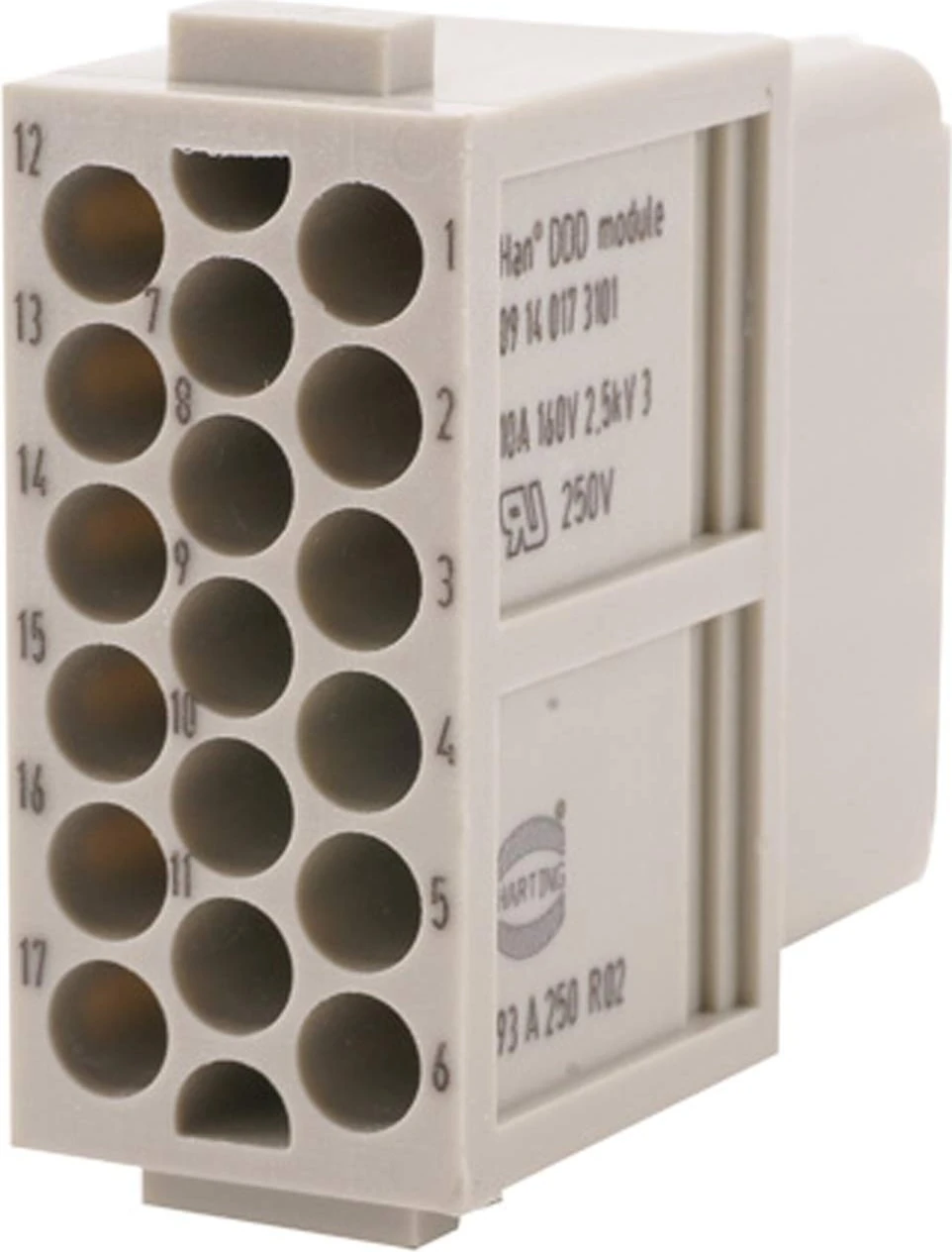 09140173101 -  Han-Modular Serisi Modül, 17 Kontaklı, 3 Sıralı, Dişi