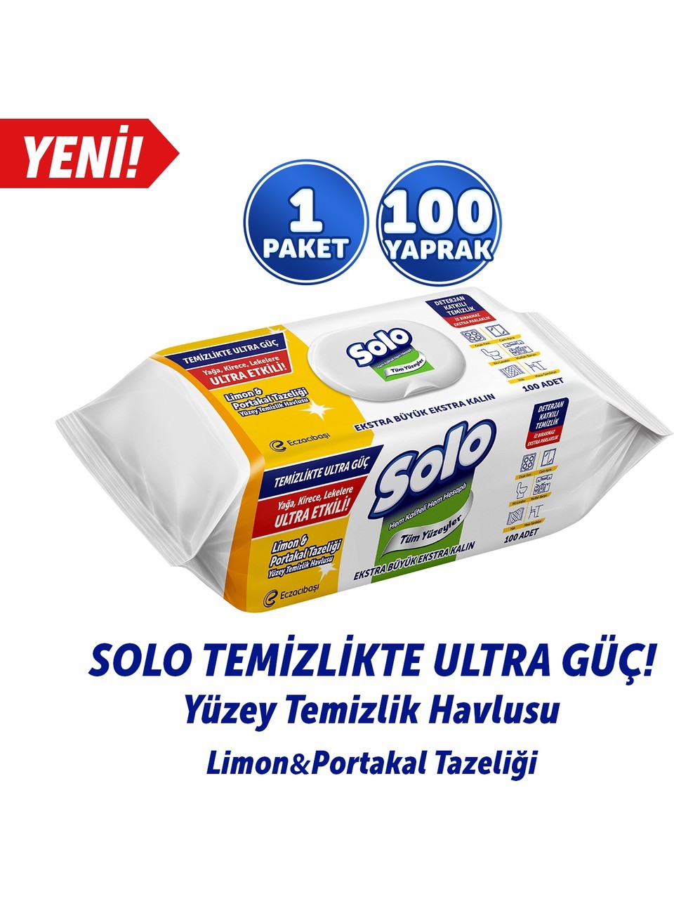 Solo Temizlikte Ultra Güç Limon&Portakal Tazeliği Yüzey Temizlik Havlusu 100 Yaprak