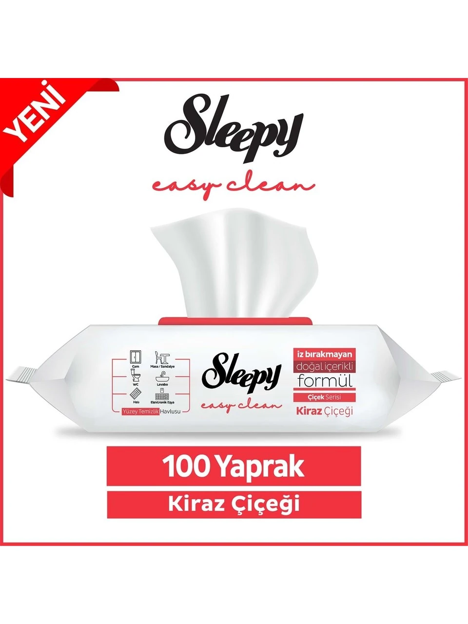 Sleepy Easy Clean Kiraz Çiçeği Yüzey Temizlik Havlusu&Mendili 100 Yaprak