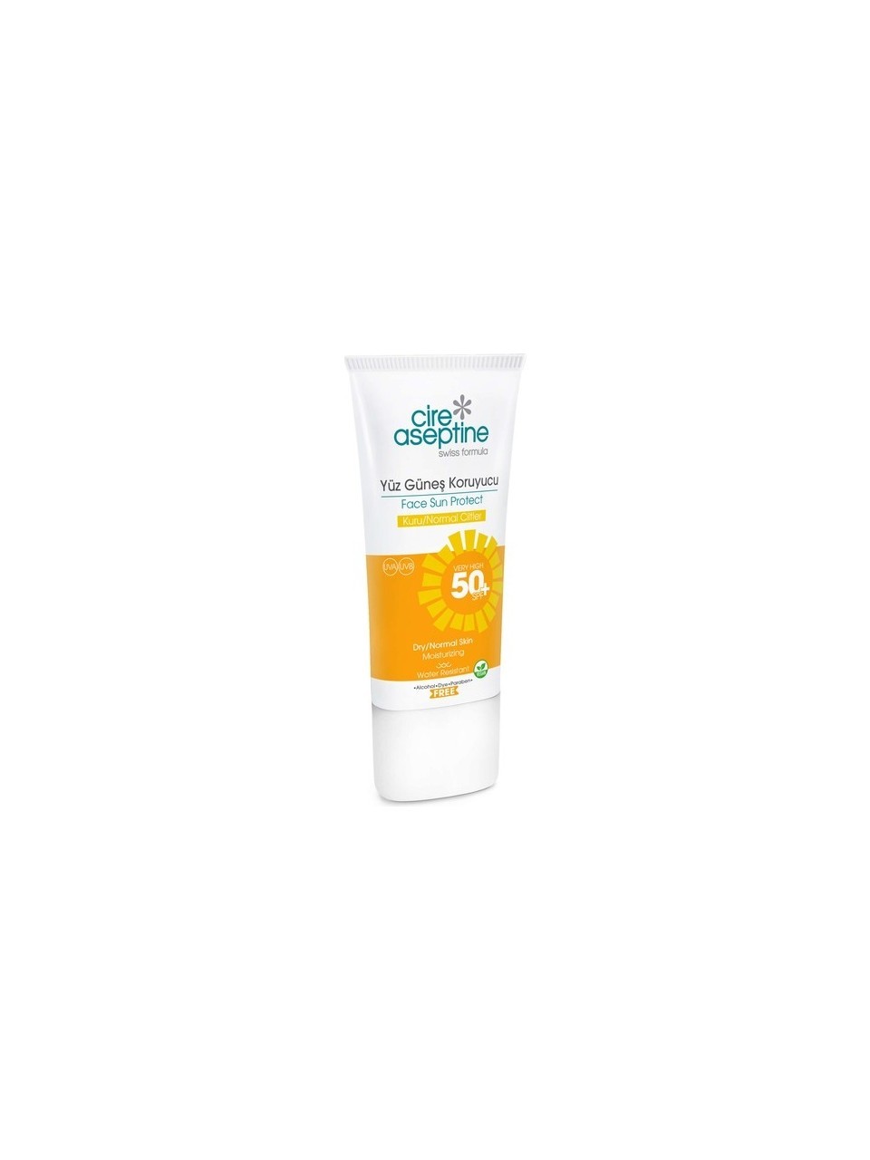 Cire Aseptine Yüz Güneş Koruyucu Kuru ve Normal Ciltler 50+SPF 50 ml