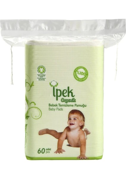 İpek Organik Bebek Temizleme Pamuğu 60'lı