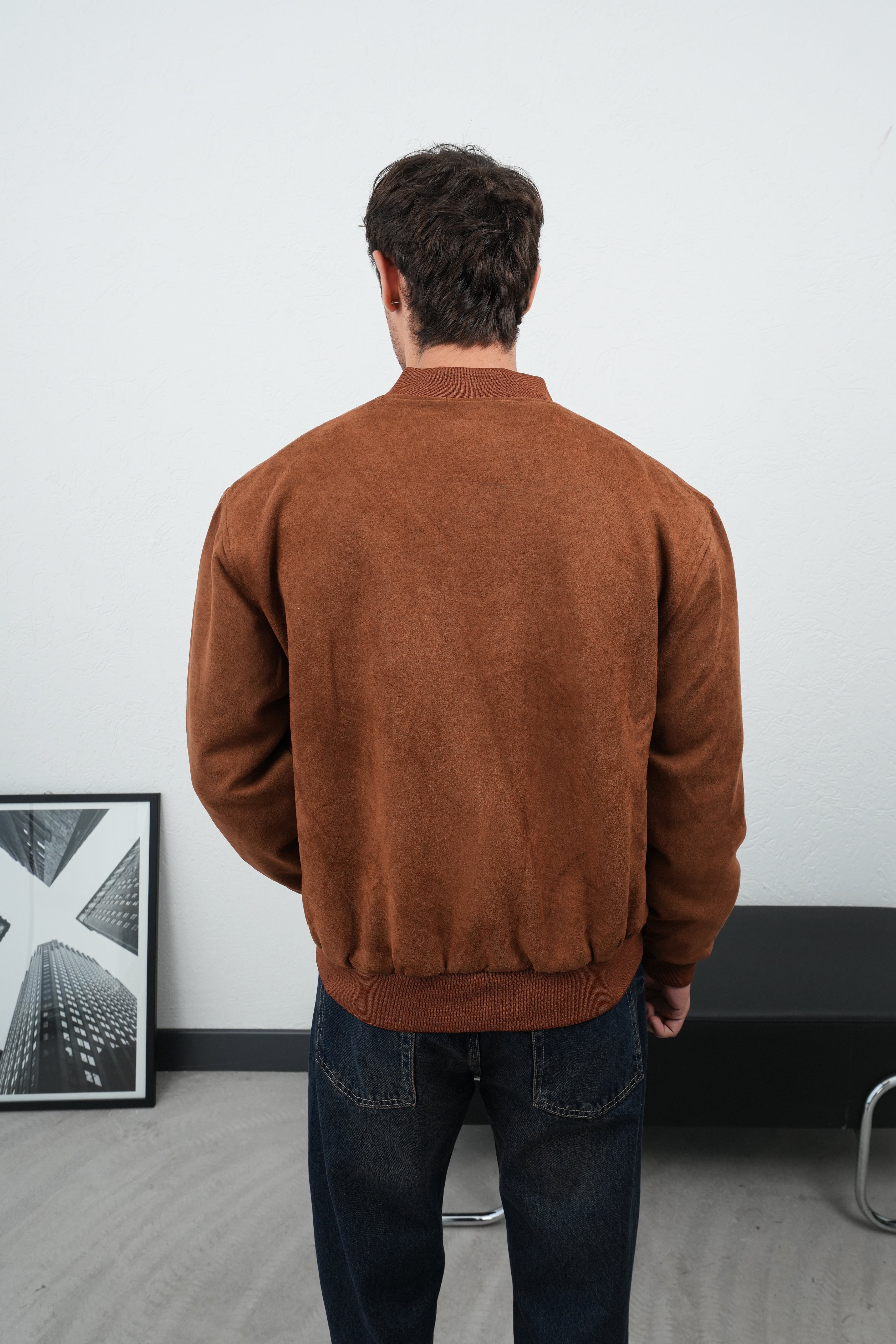 Süet Bomber Ceket Taba FW259000