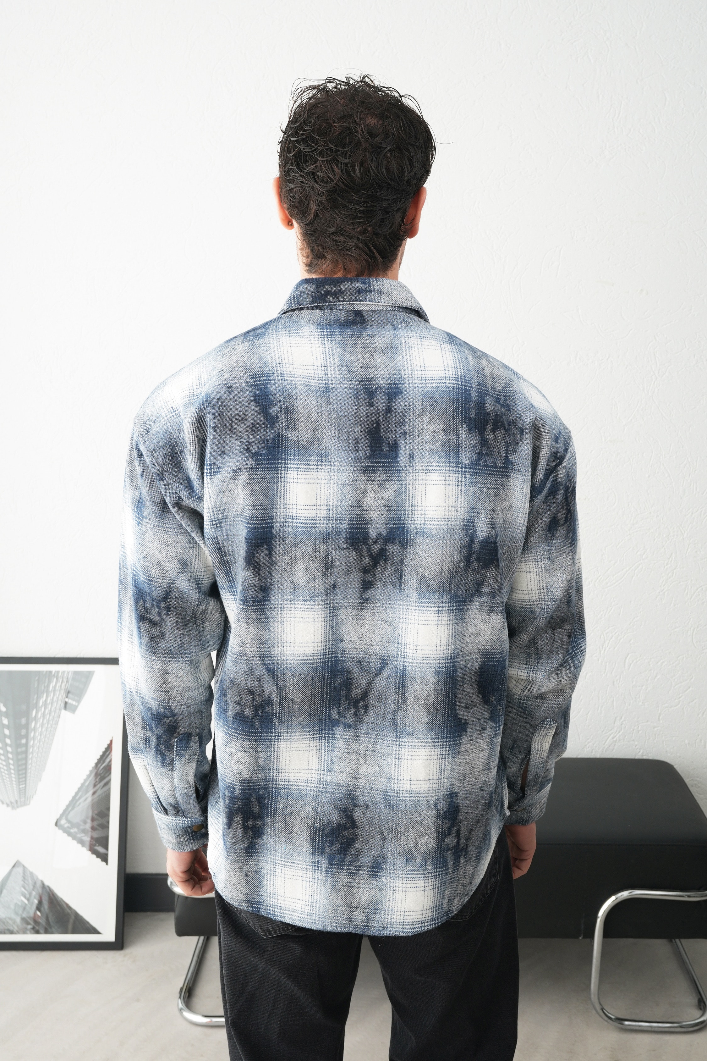 Oduncu Gömlek Kareli Desenli Oversize Fit FW255000 - Lacivert