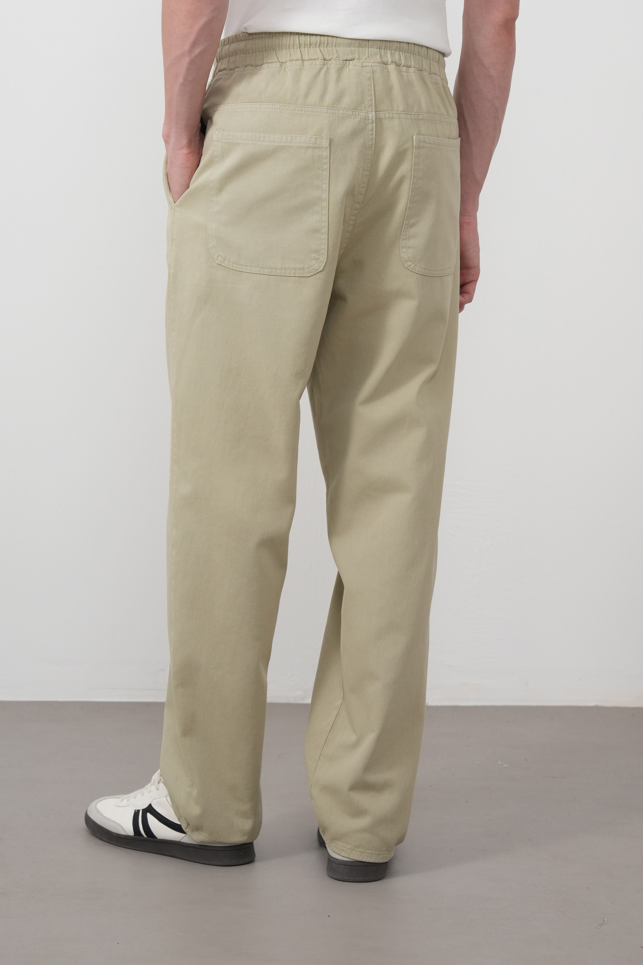 Bağcıklı Rahat Fit Denim Pantolon FW256001 - Çağla