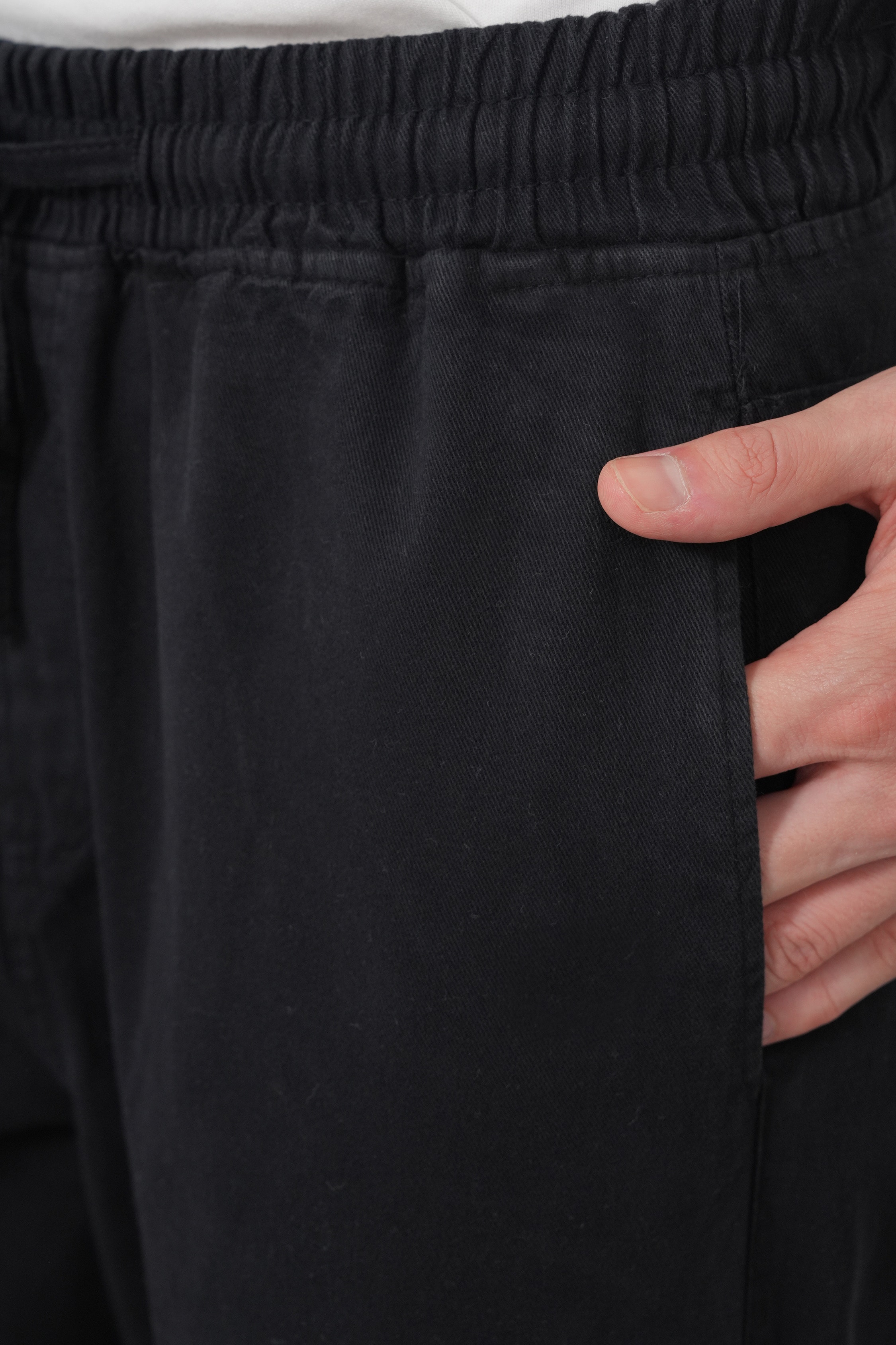 Bağcıklı Rahat Fit Denim Pantolon FW256001 - Siyah