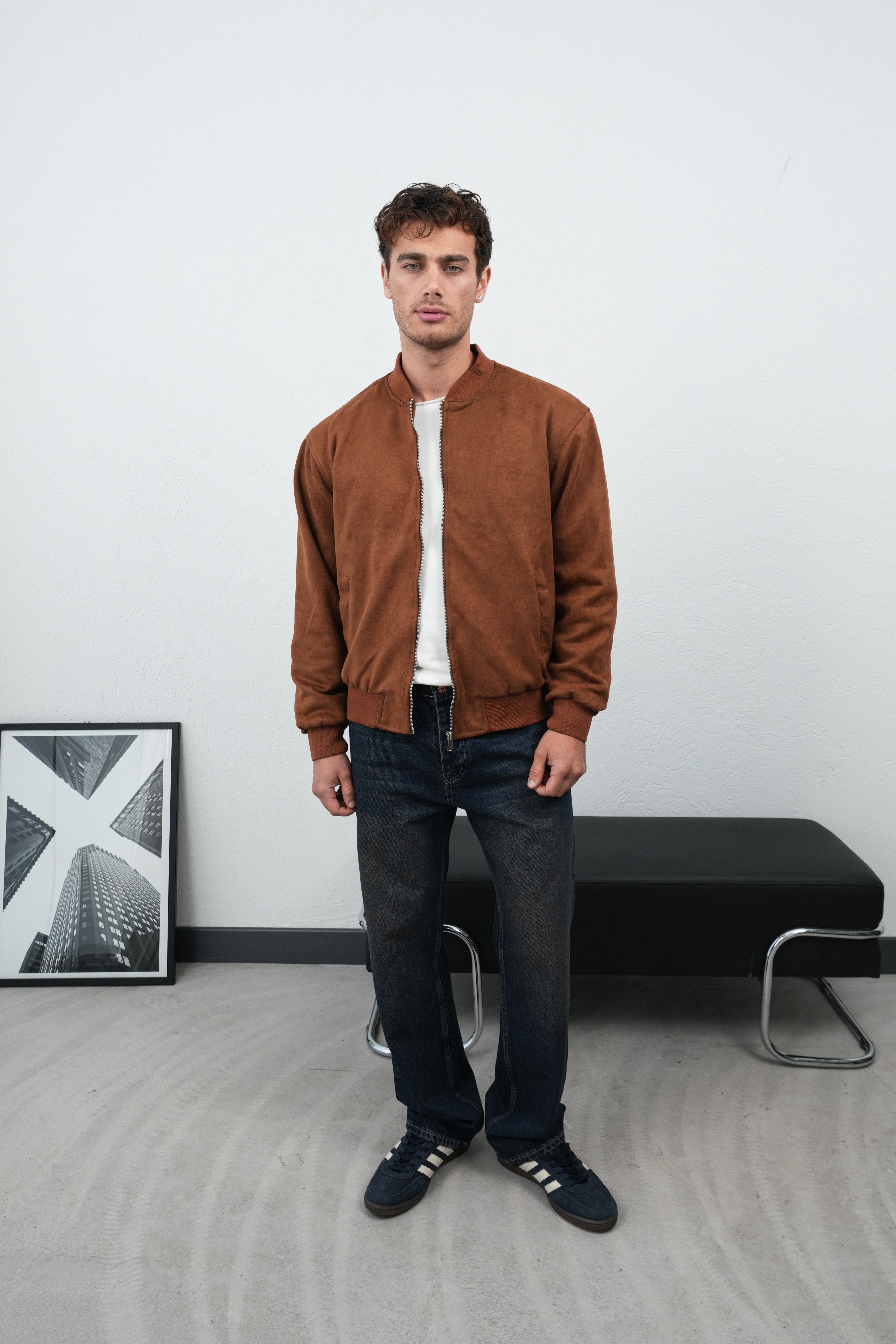 Süet Bomber Ceket Taba FW259000