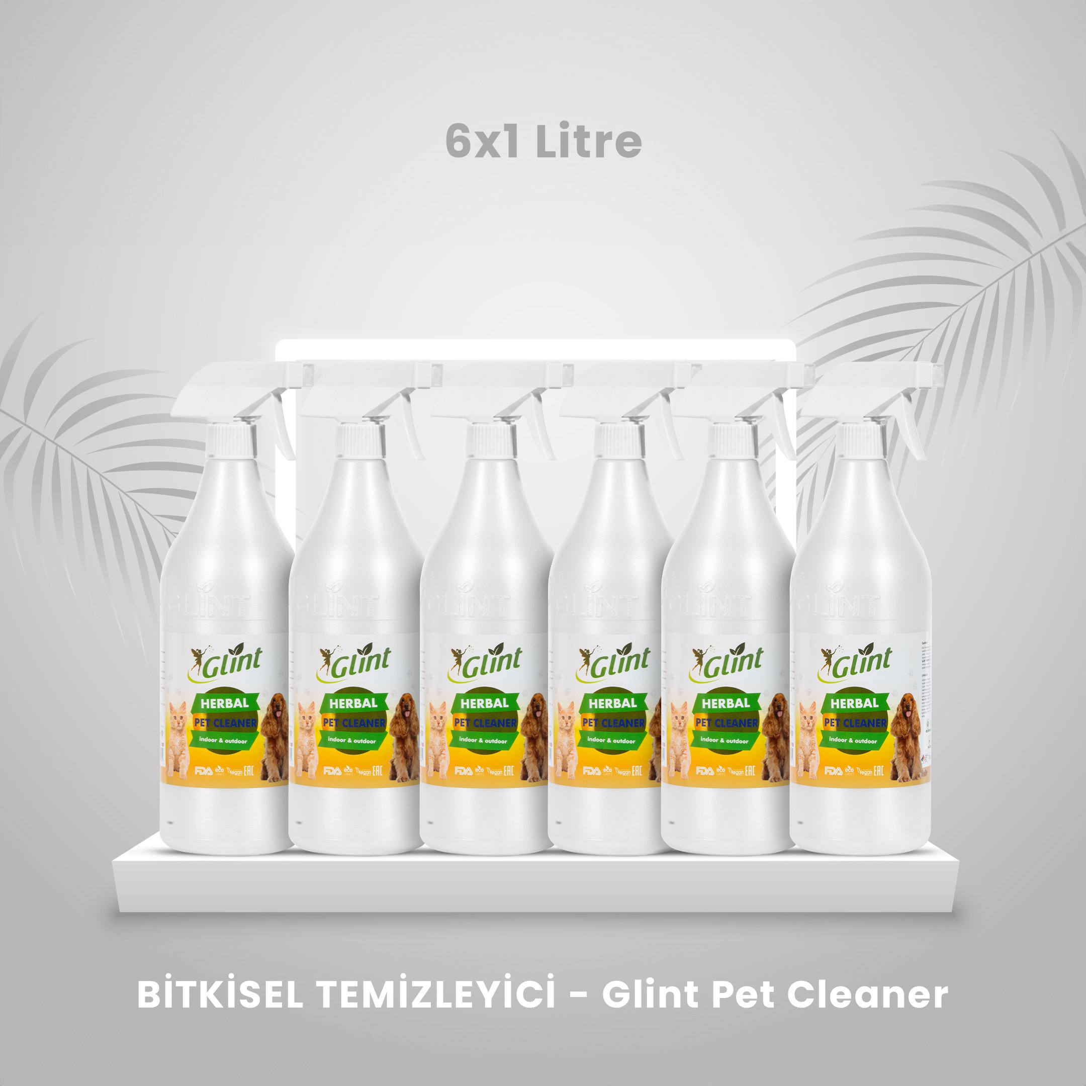 Glint Pet Cleaner - Bitkisel Temizleyici - 6 X 1 Litre