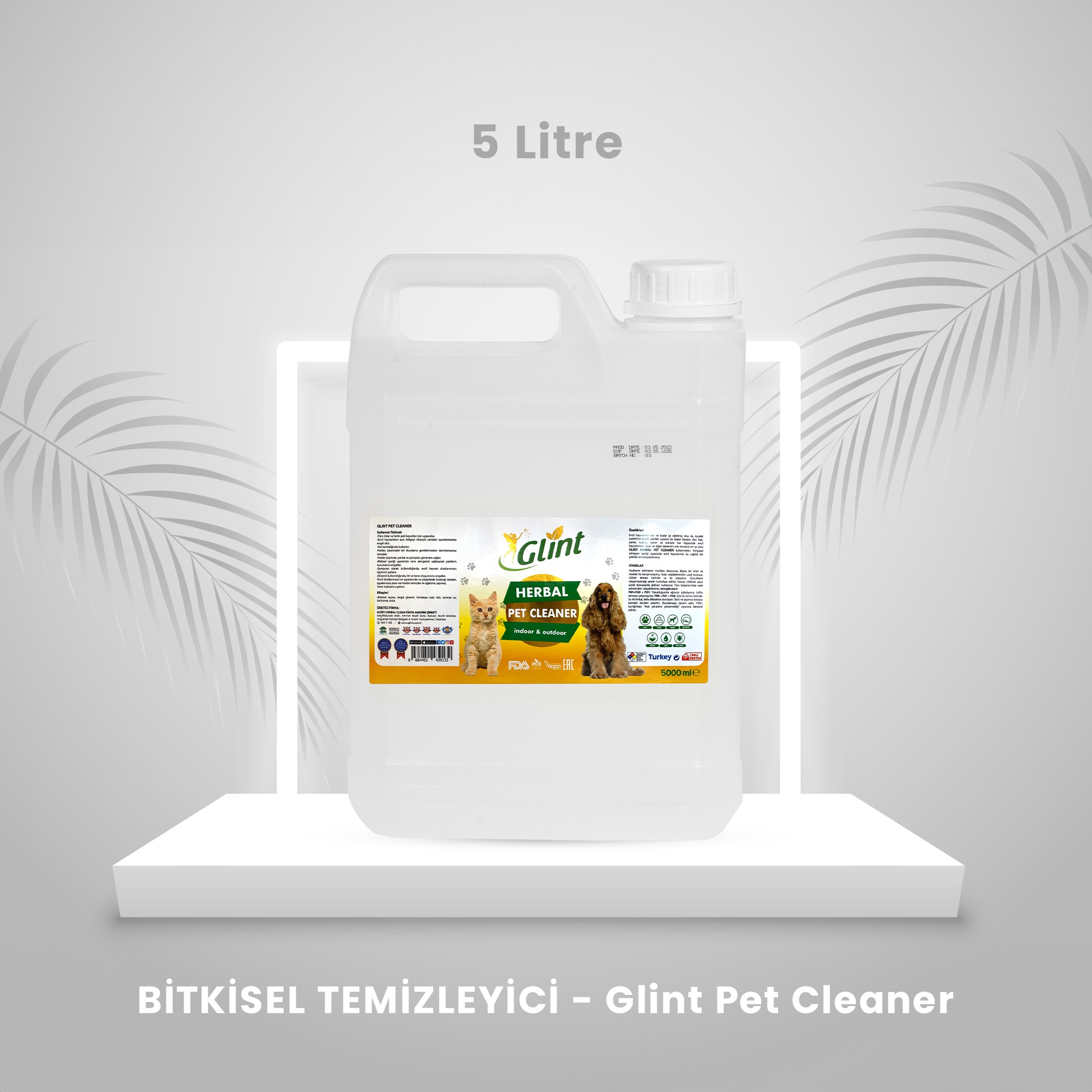 Glint Pet Cleaner - Bitkisel Temizleyici - 5 Litre