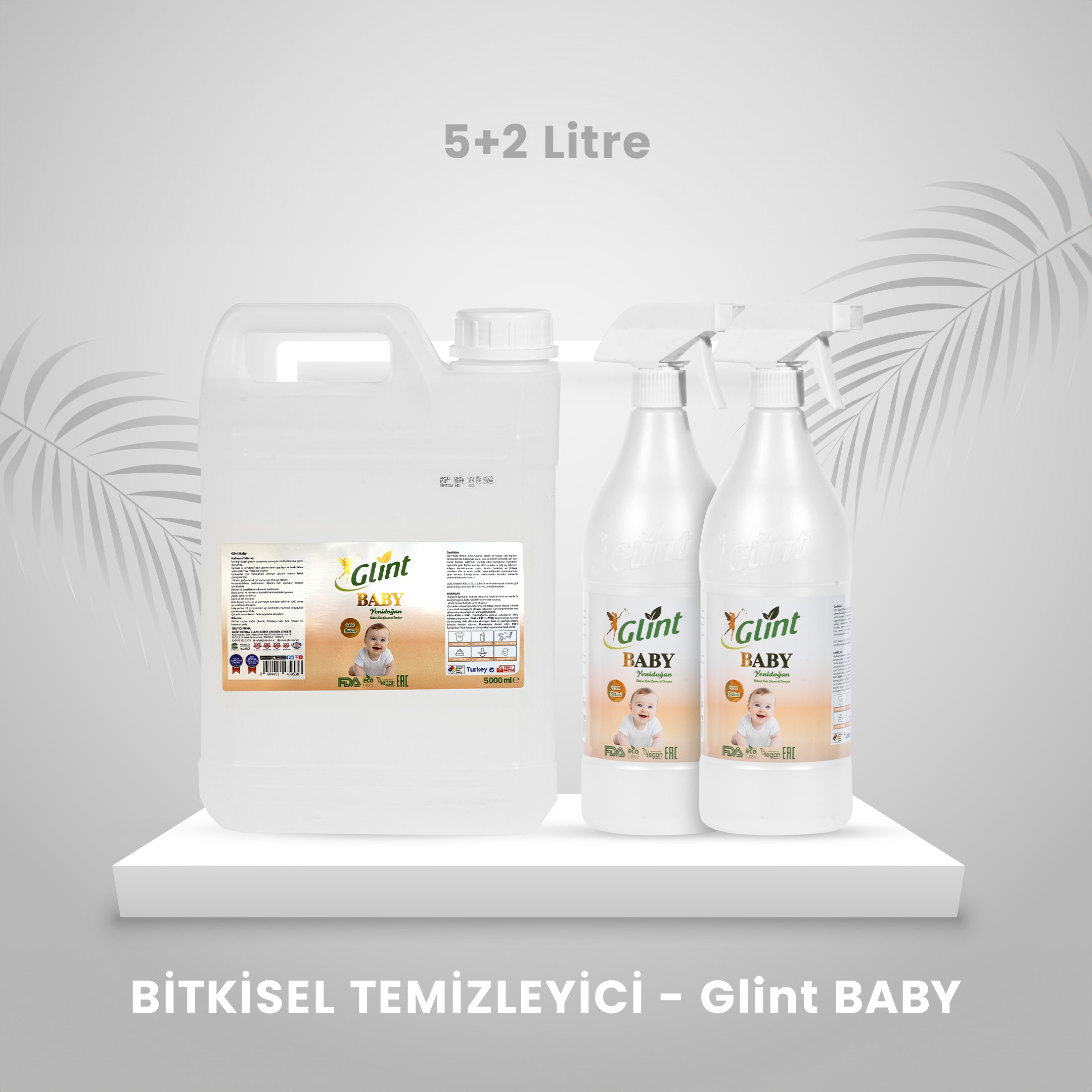 Glint Baby - Bitkisel Temizleyici - 5 + 2 Litre