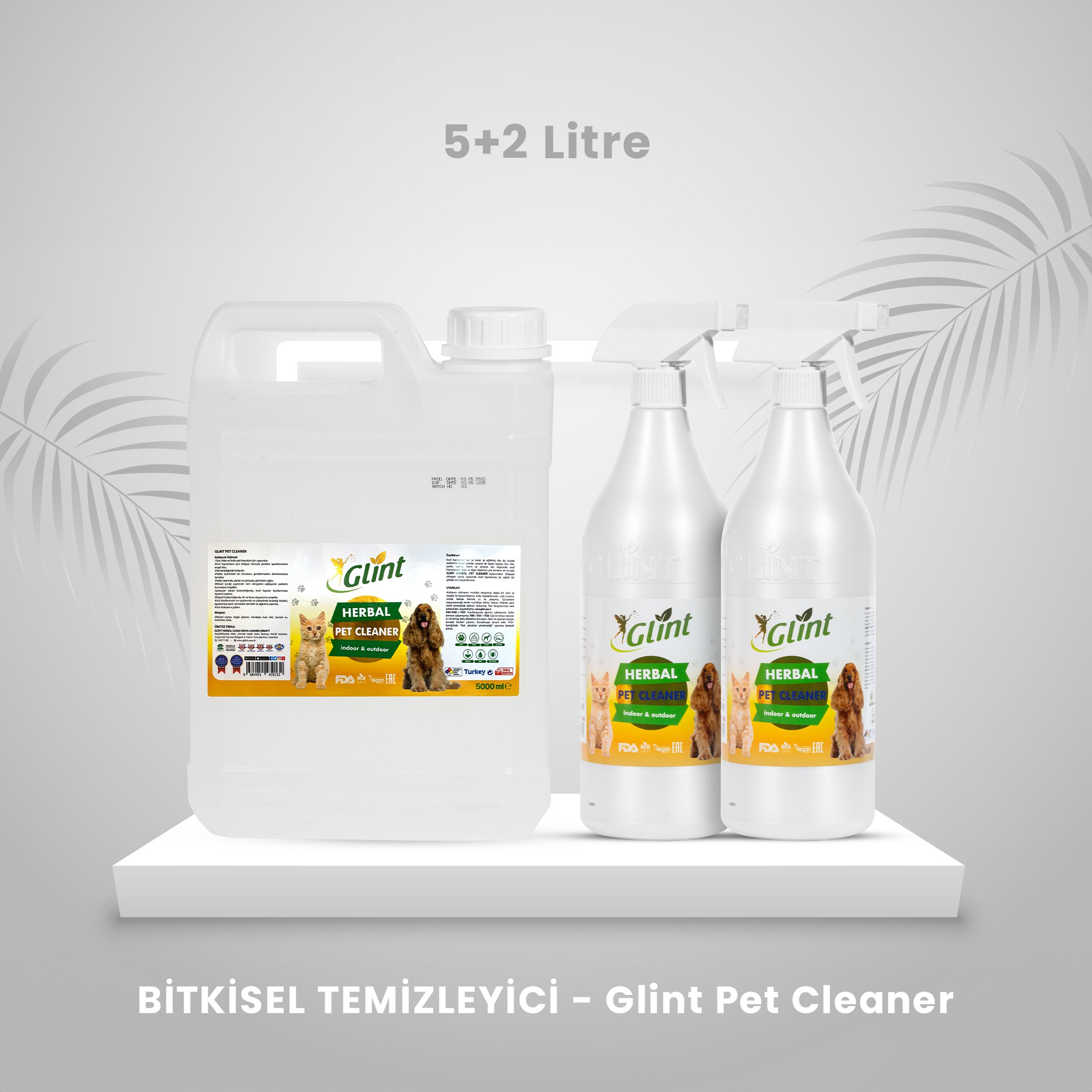 Glint Pet Cleaner - Bitkisel Temizleyici - 5 + 2 Litre