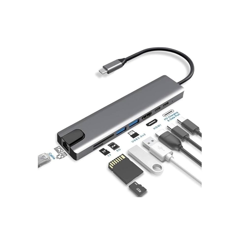 USB-C 8 Hub Dönüştürücü Çoklayıcı  image