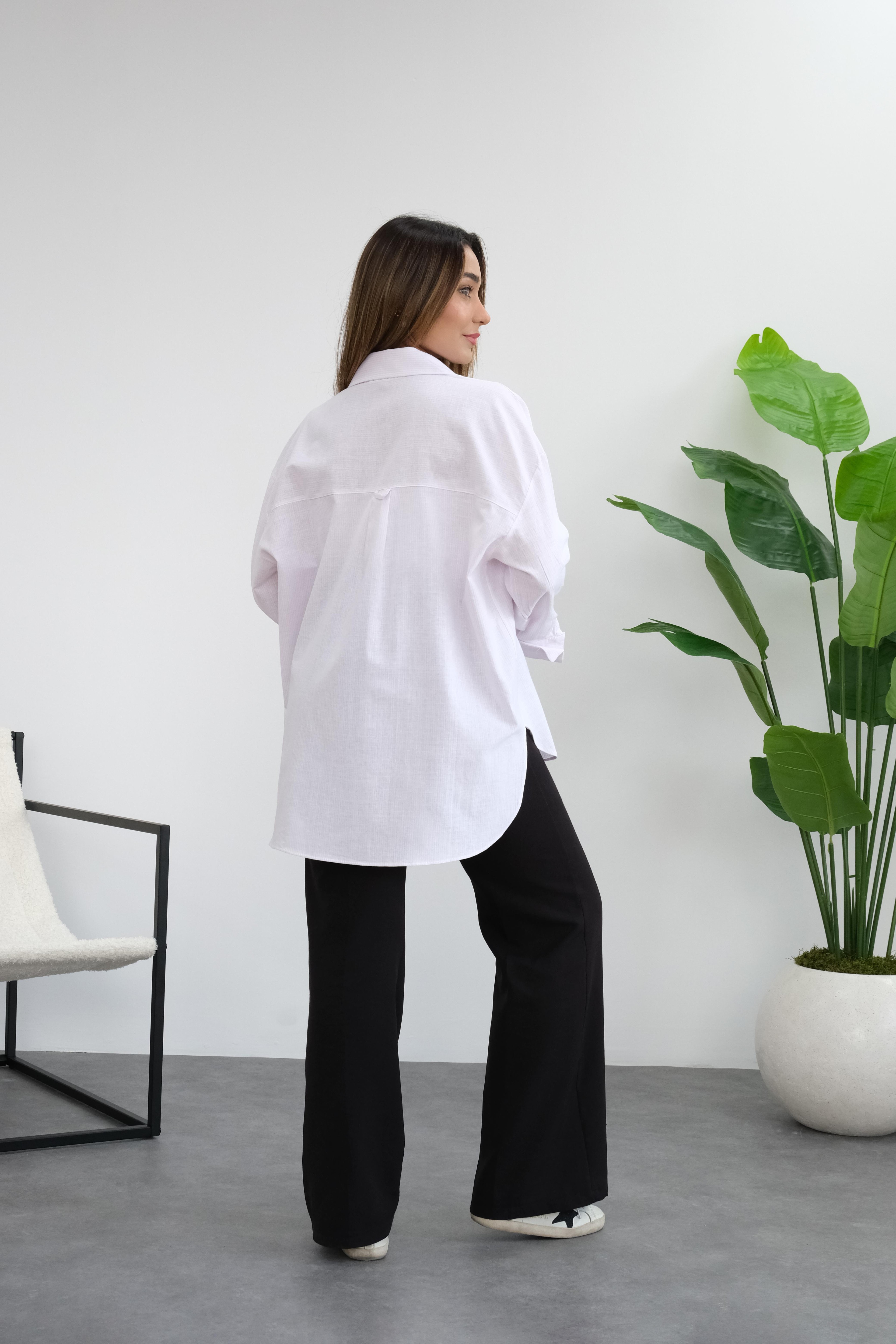 Çizgili Oversize Gömlek