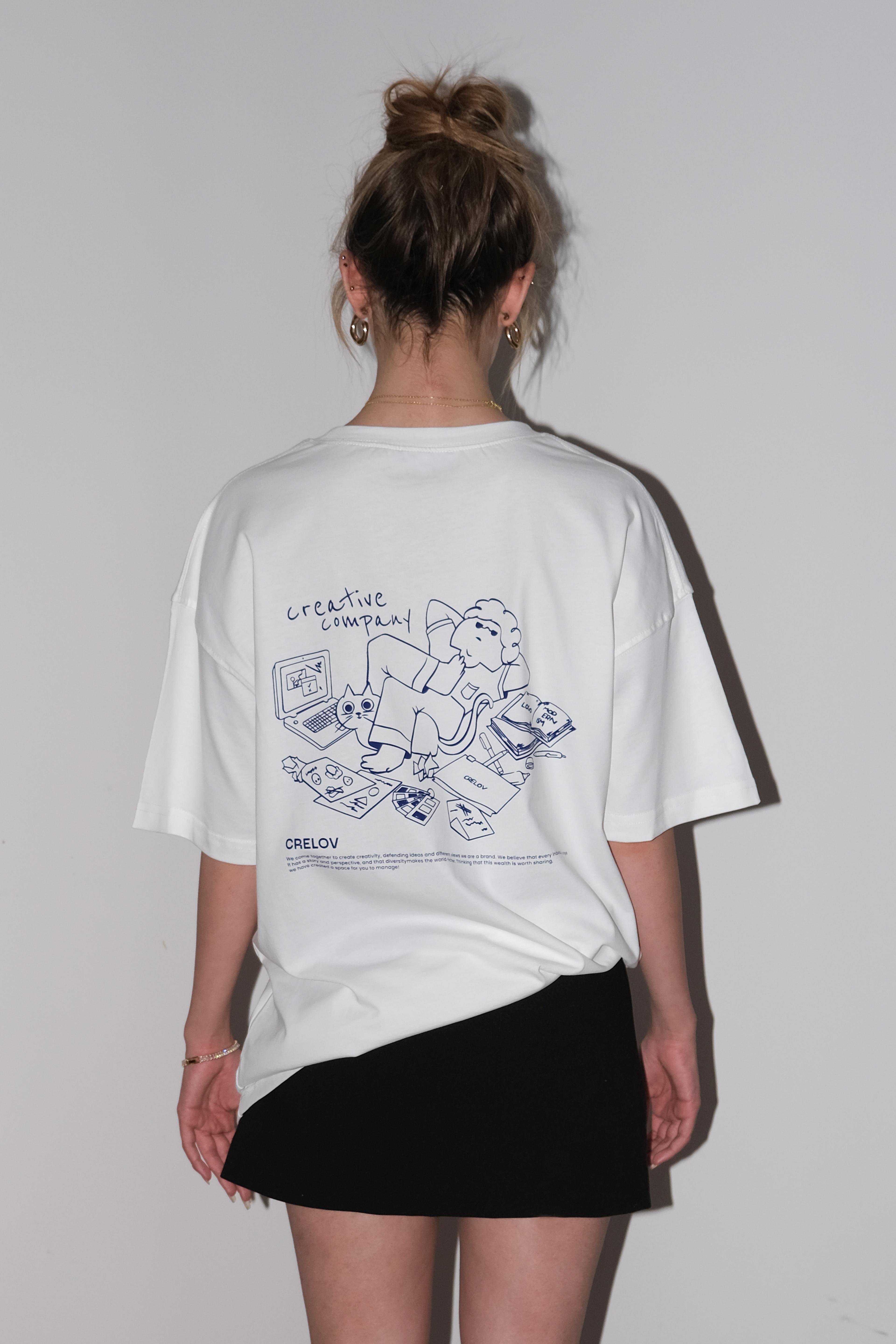 Crelov - Creative Company Unisex T-shirt - Beyaz