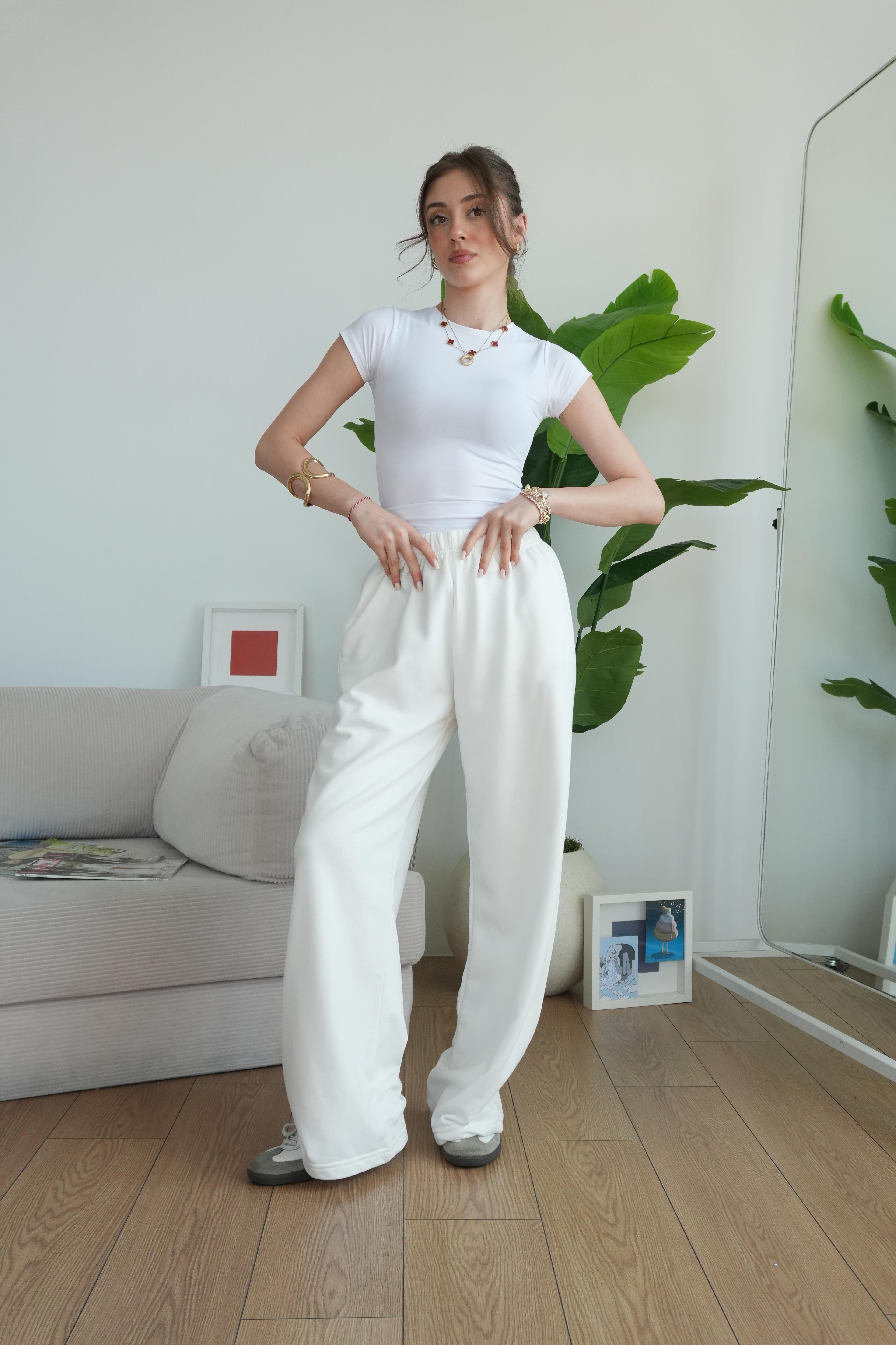 Pinterest Baggy Eşofman Altı - Beyaz