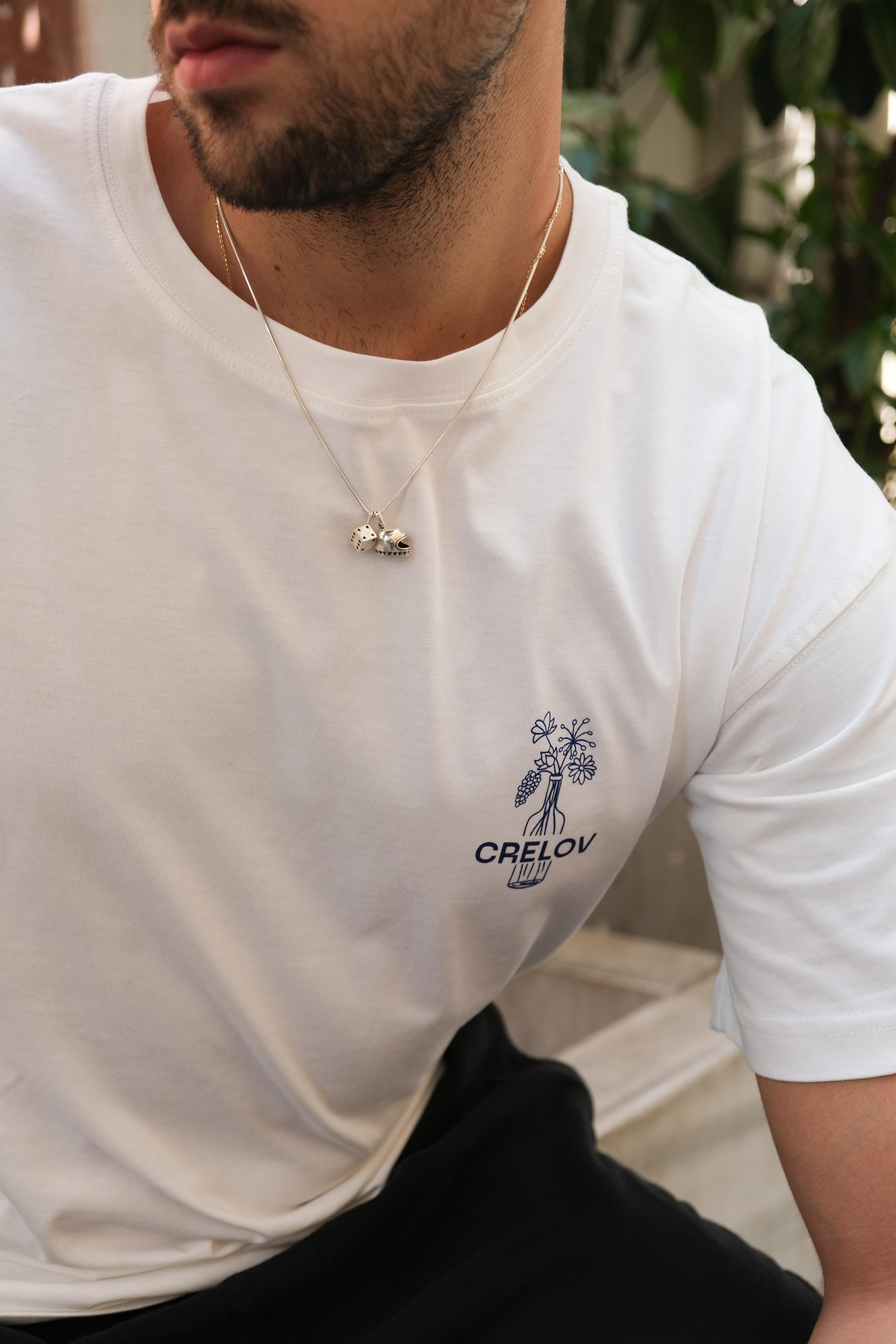 Crelov - Dinner With Friends Unisex T-shirt - Beyaz