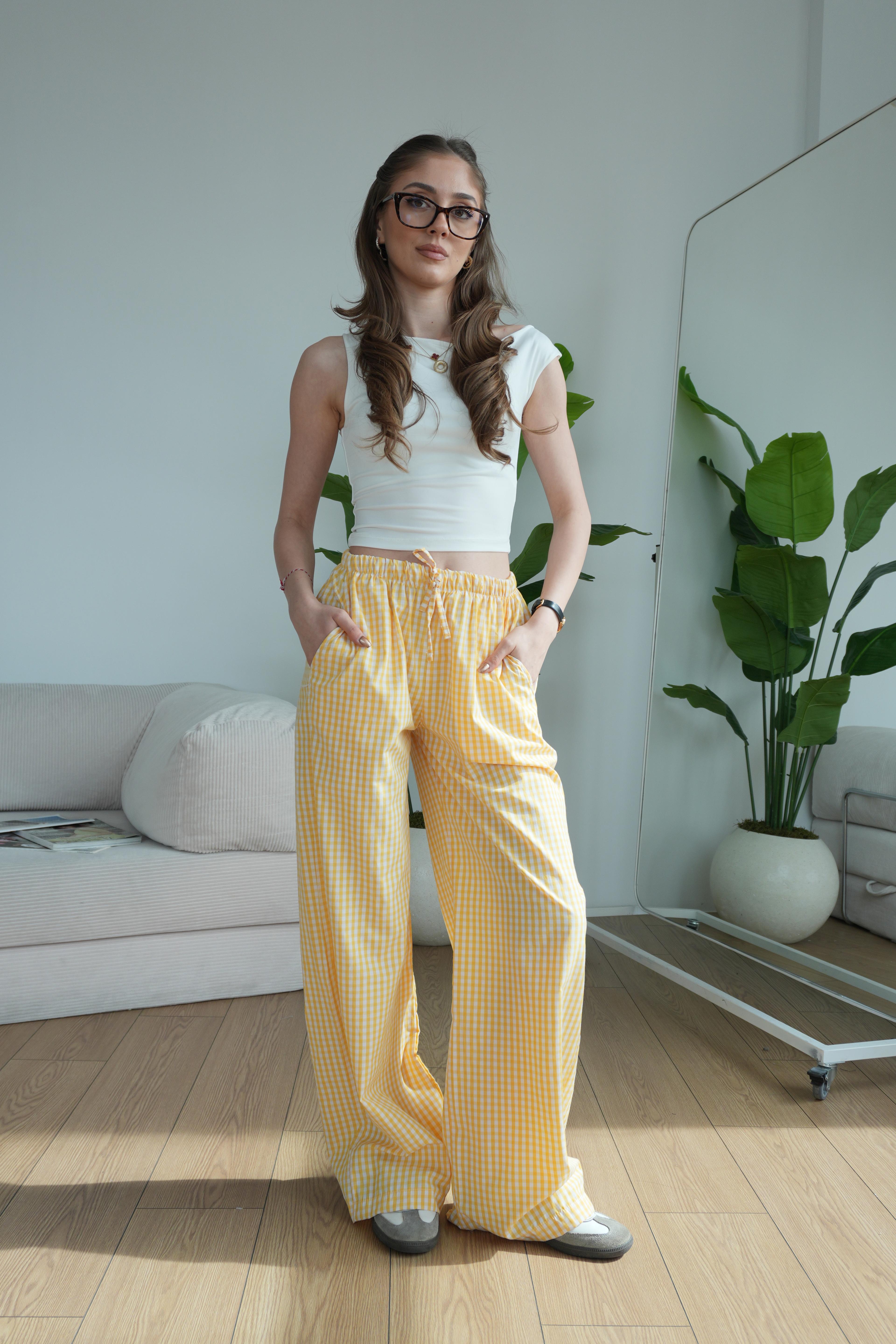 Bloom Pötikare Pantolon - Sarı