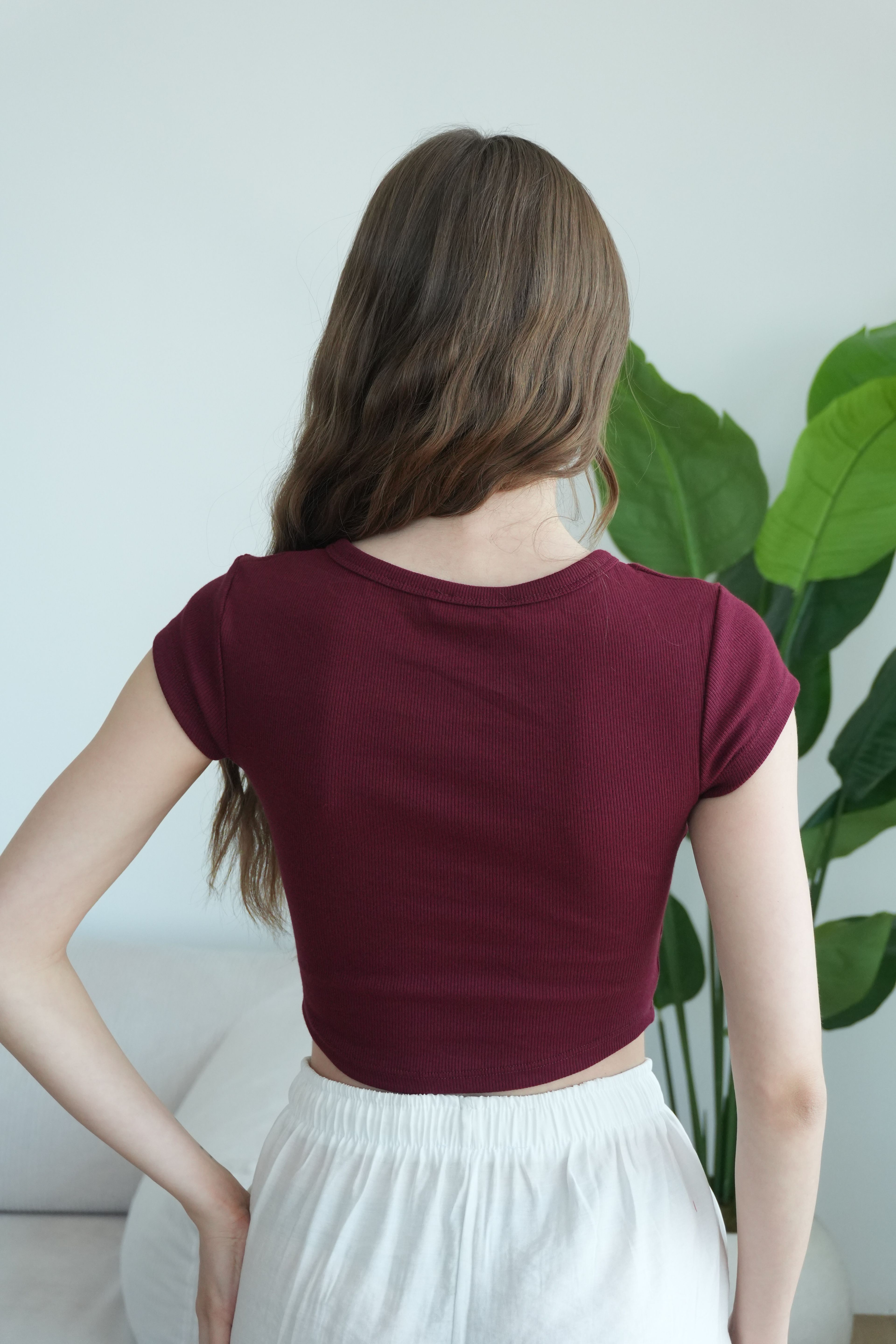 Merly Çıtçıtlı Fitilli Bluz - Bordo