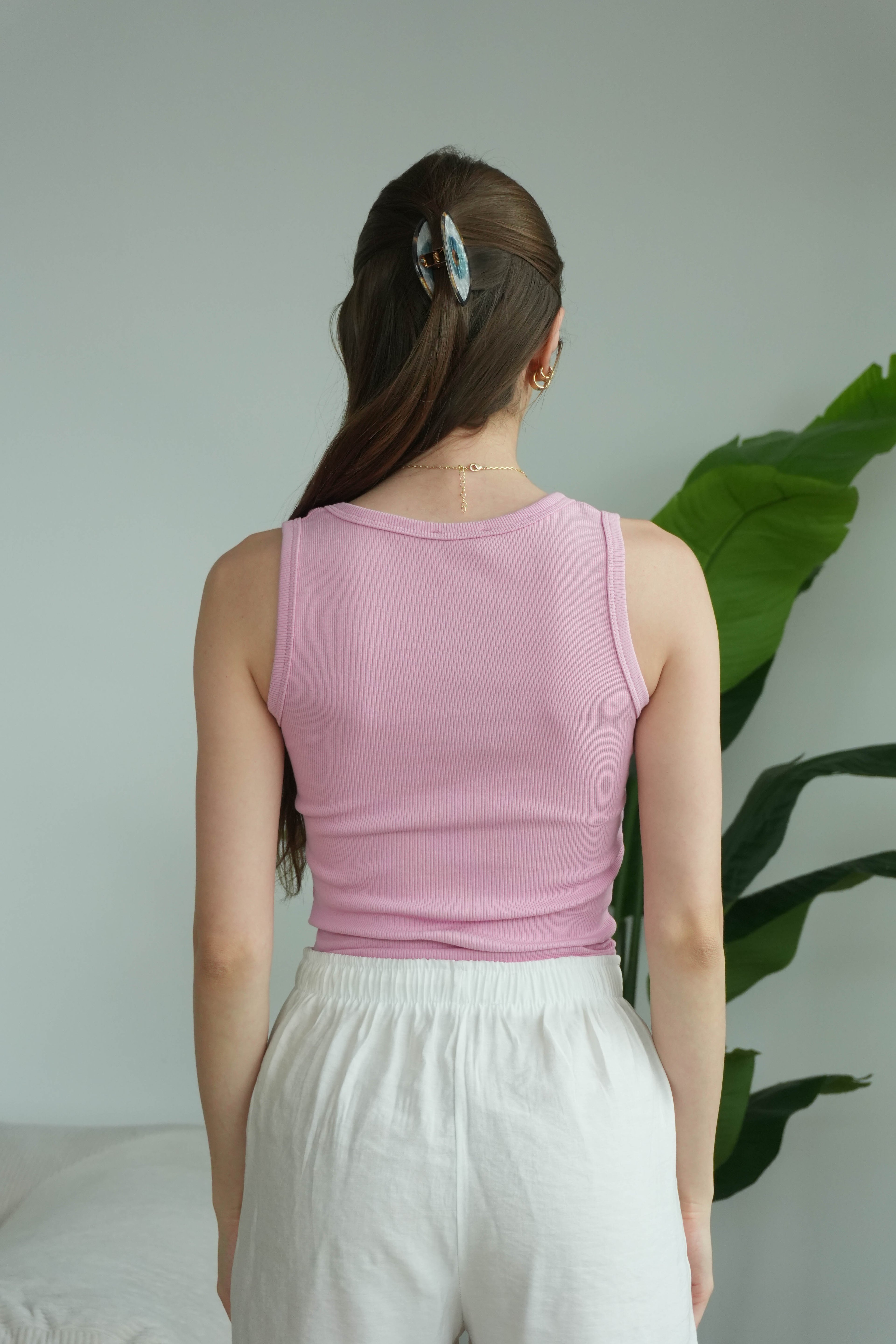 Sienna Kare Yaka Askılı Atlet - Pembe