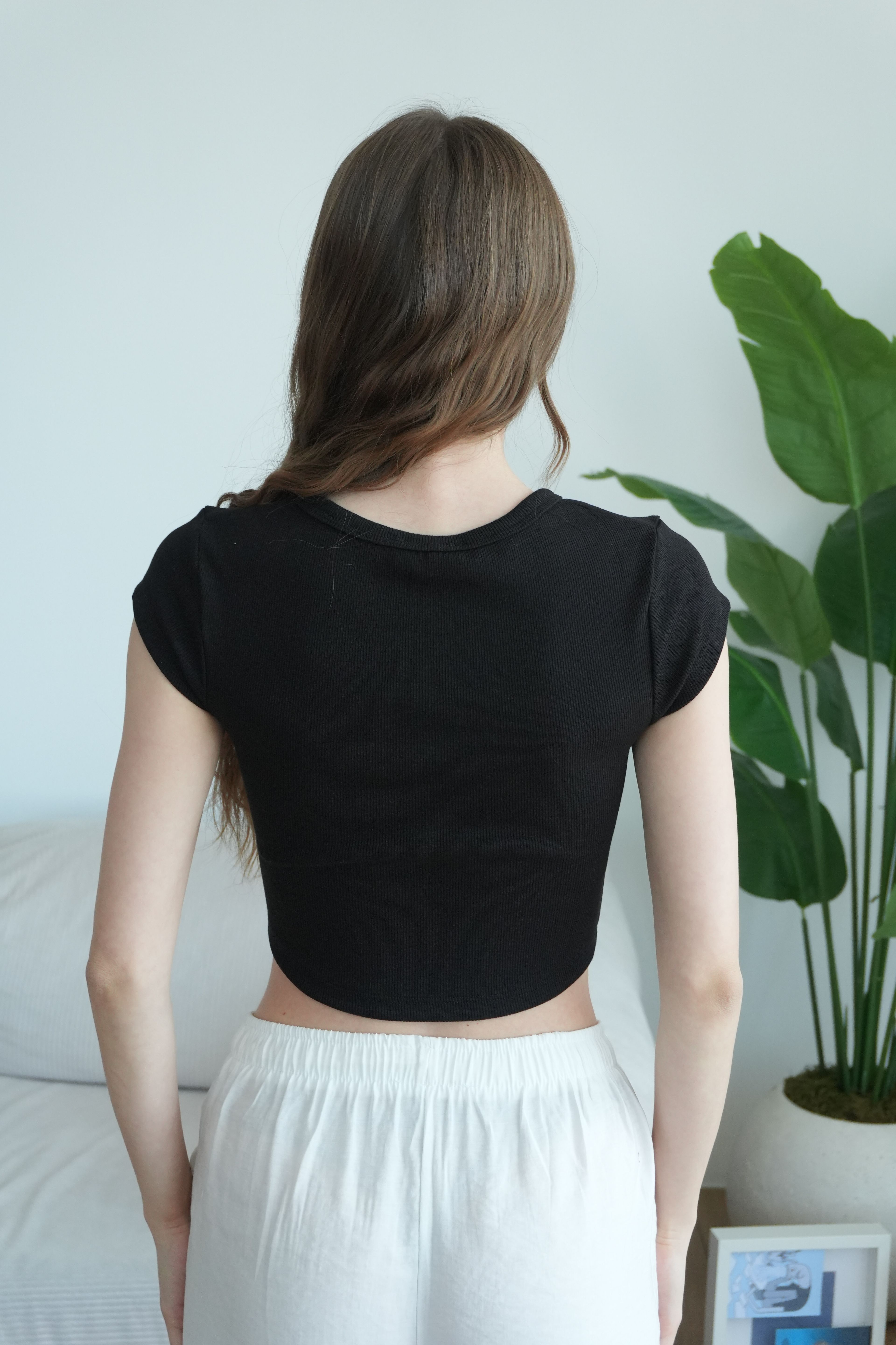 Merly Çıtçıtlı Fitilli Bluz - Siyah