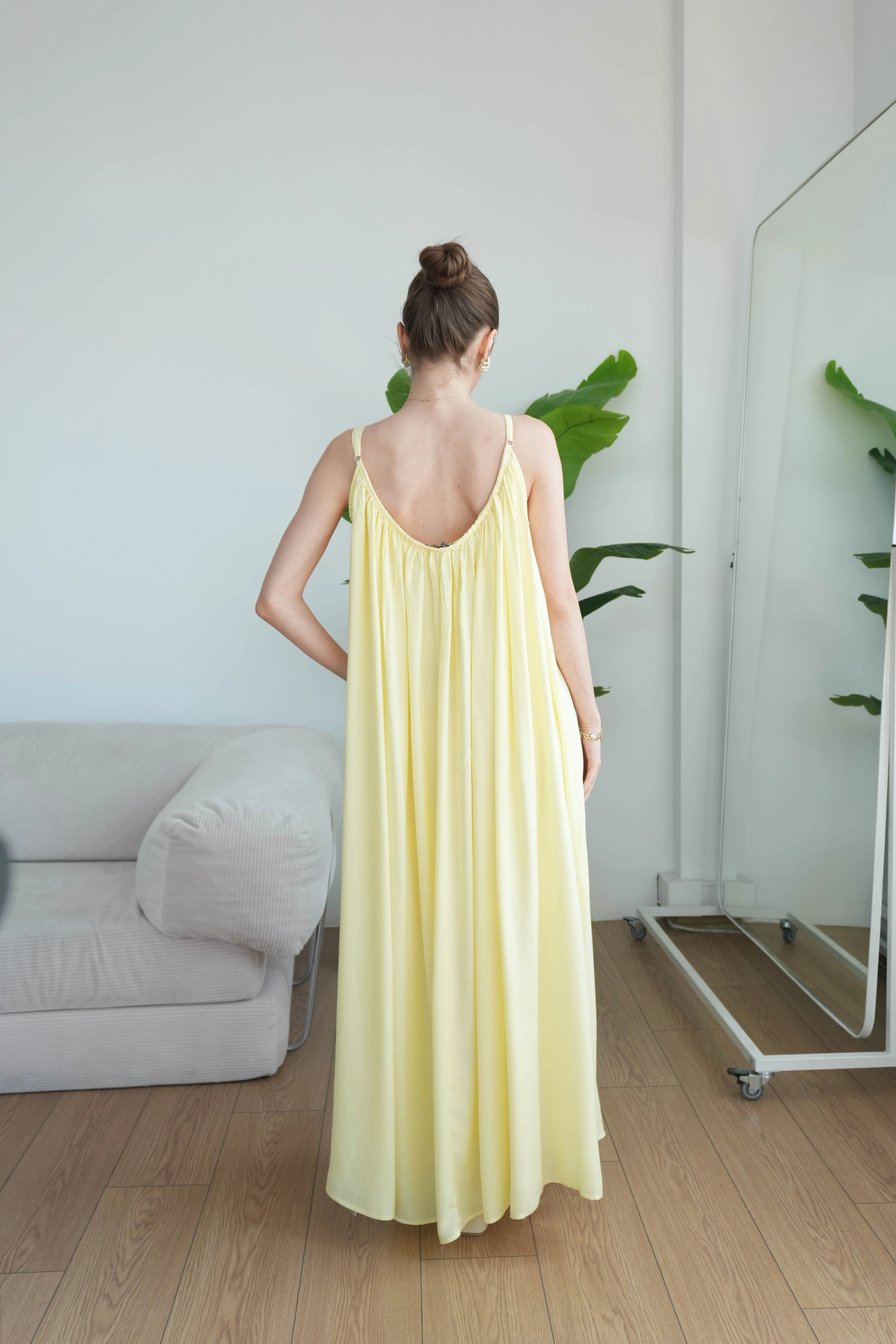 Virella Askılı Elbise  - Sarı