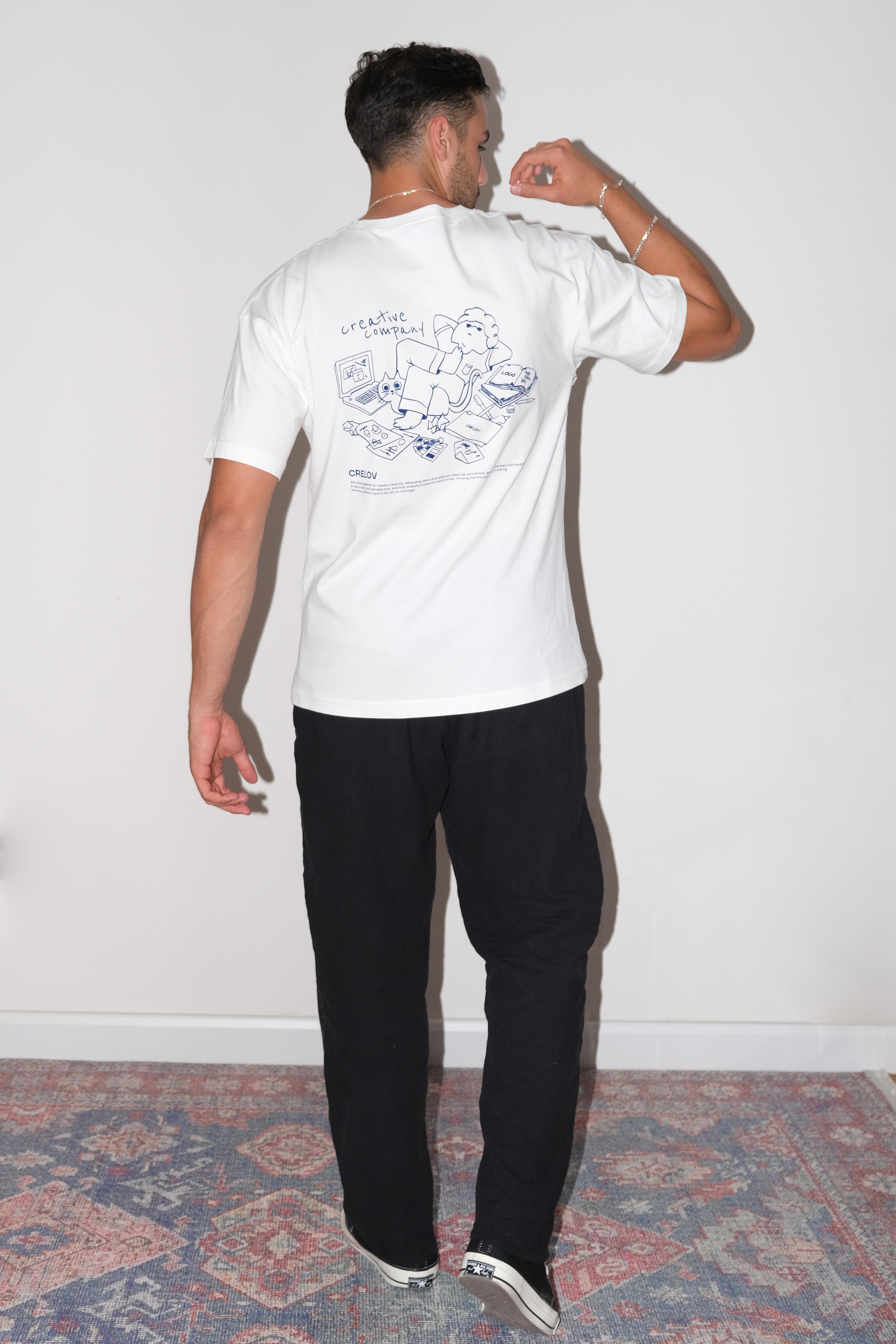 Crelov - Creative Company Unisex T-shirt - Beyaz