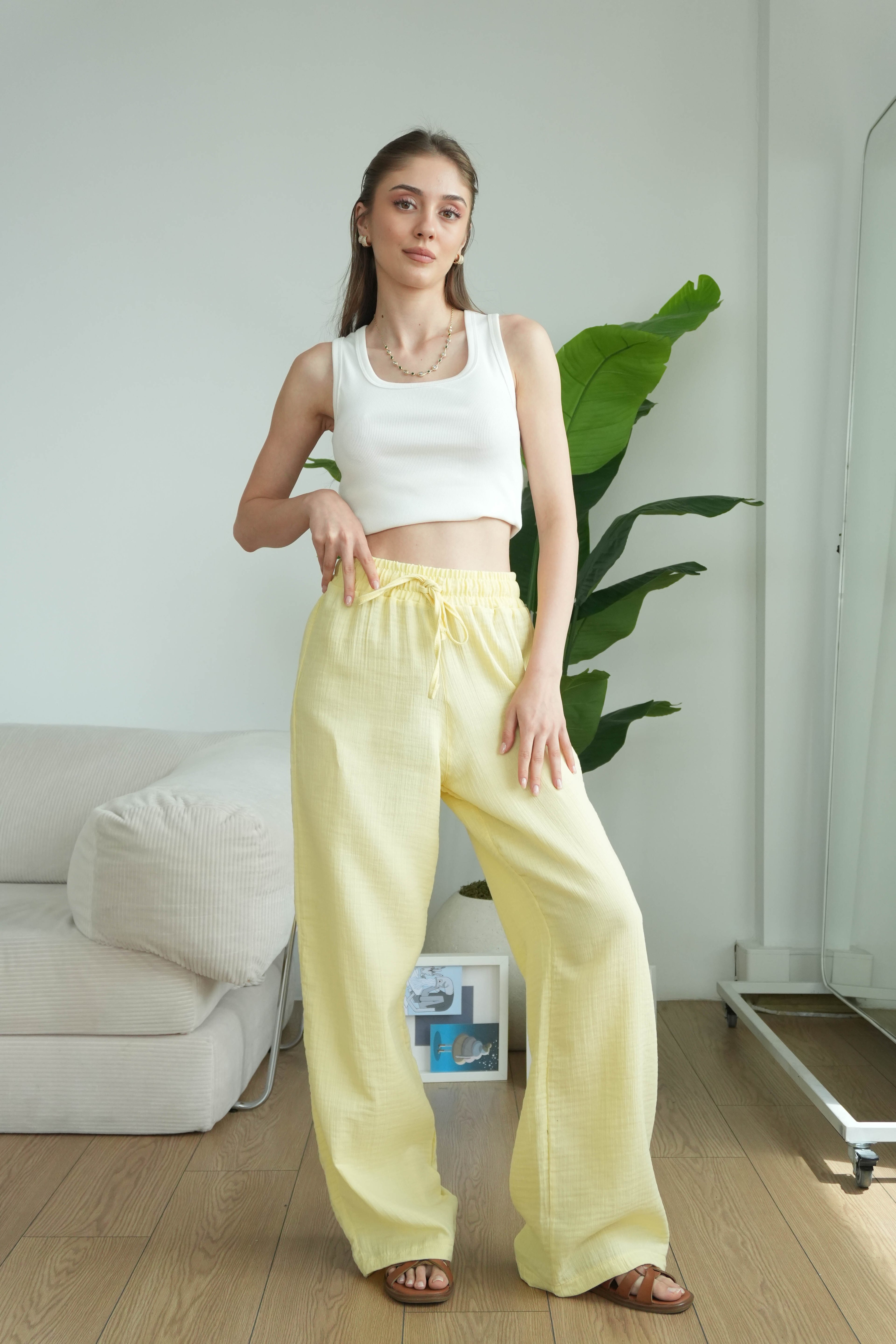 Vento Müslin Pantolon - Butter Yellow