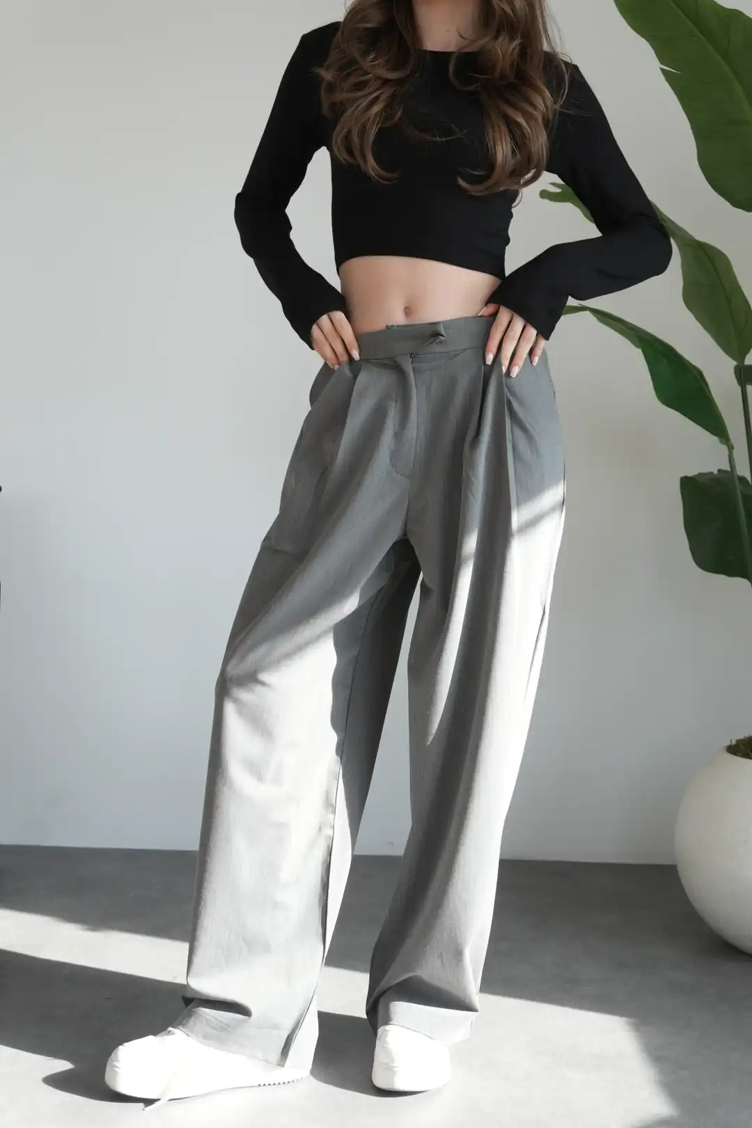 Baggy Gri Palazzo Pantolon · 3