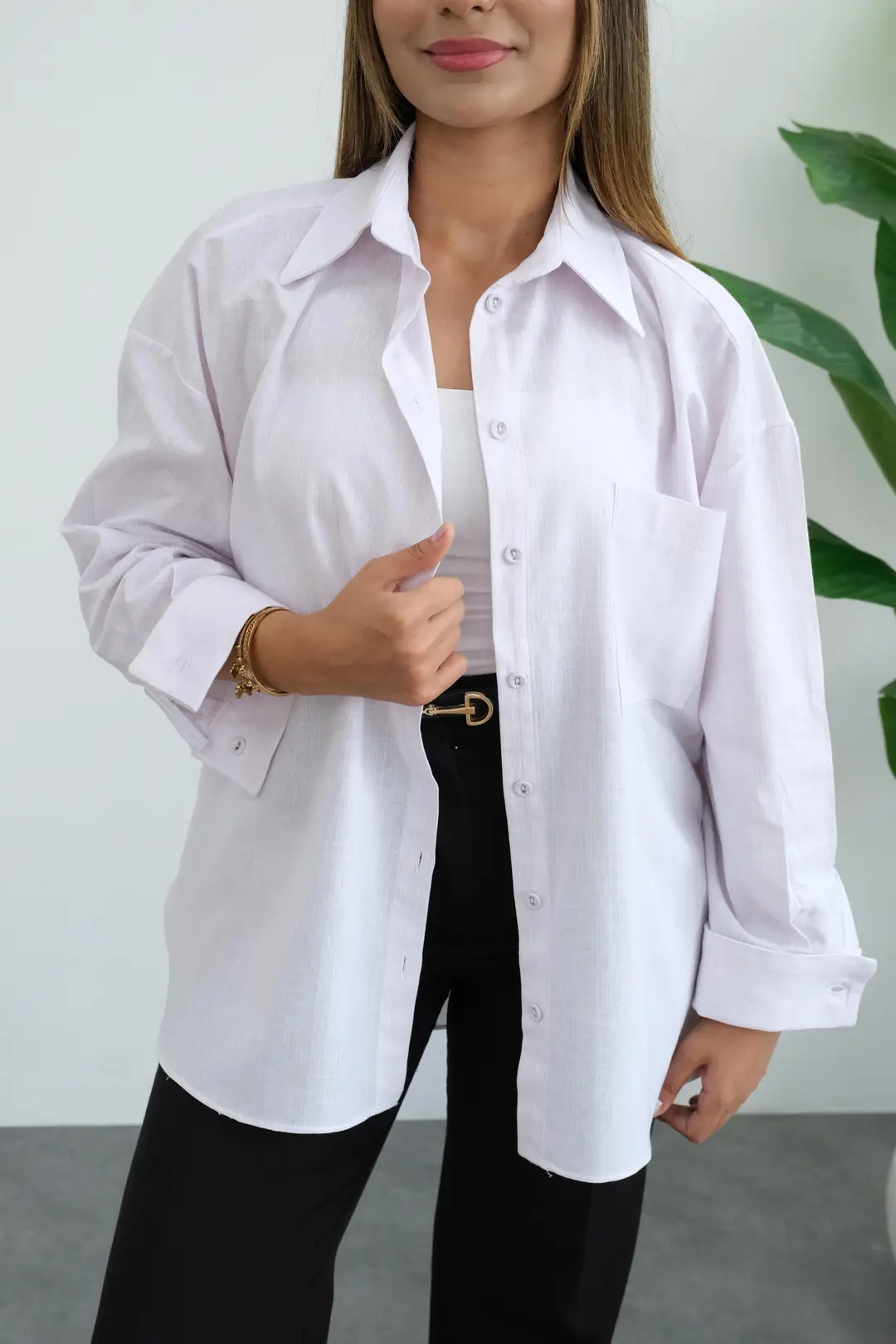 Çizgili Oversize Gömlek