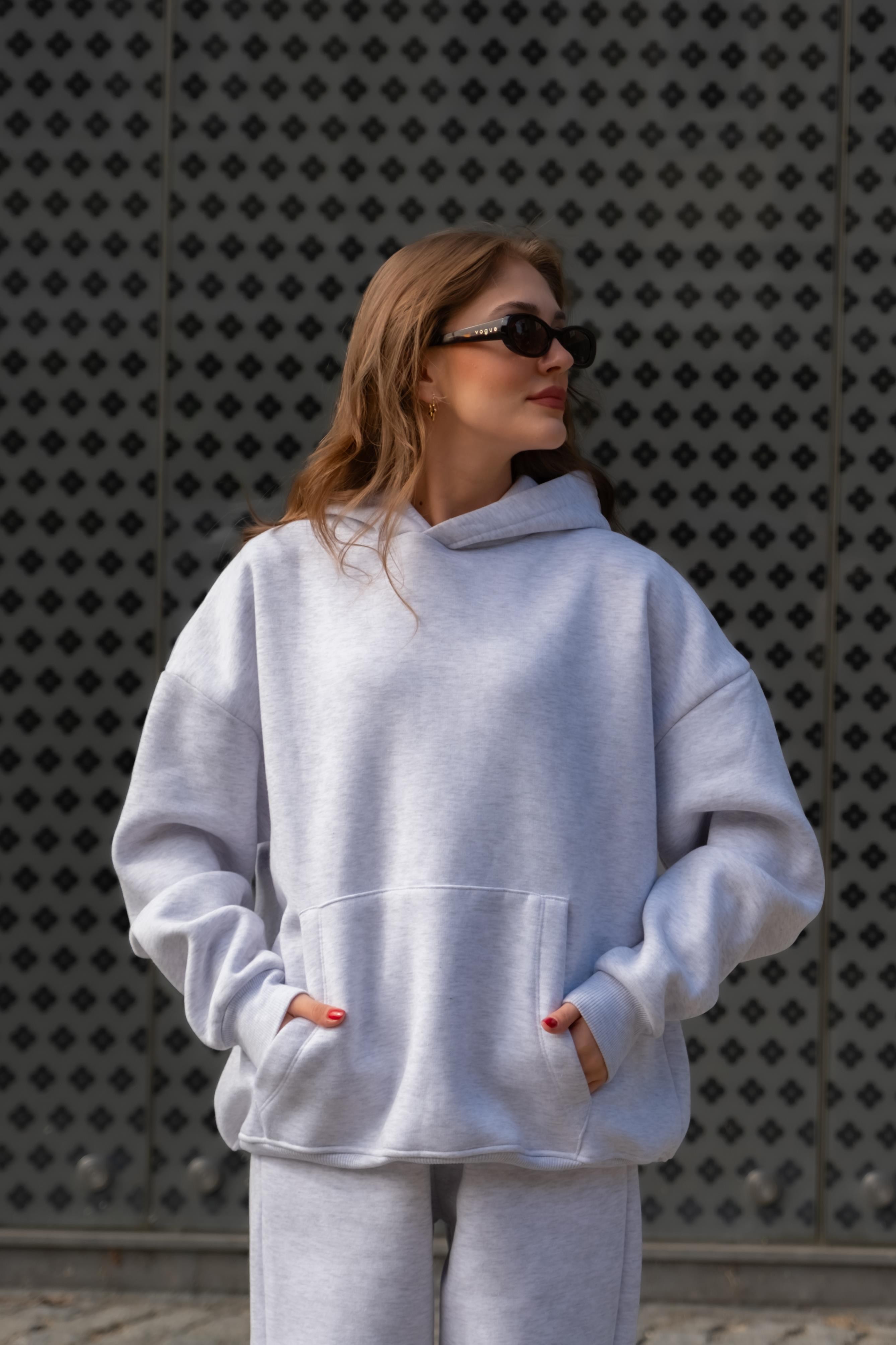 Oversize Unisex Hoodie Eşofman Takımı 3 İplik Şardonlu