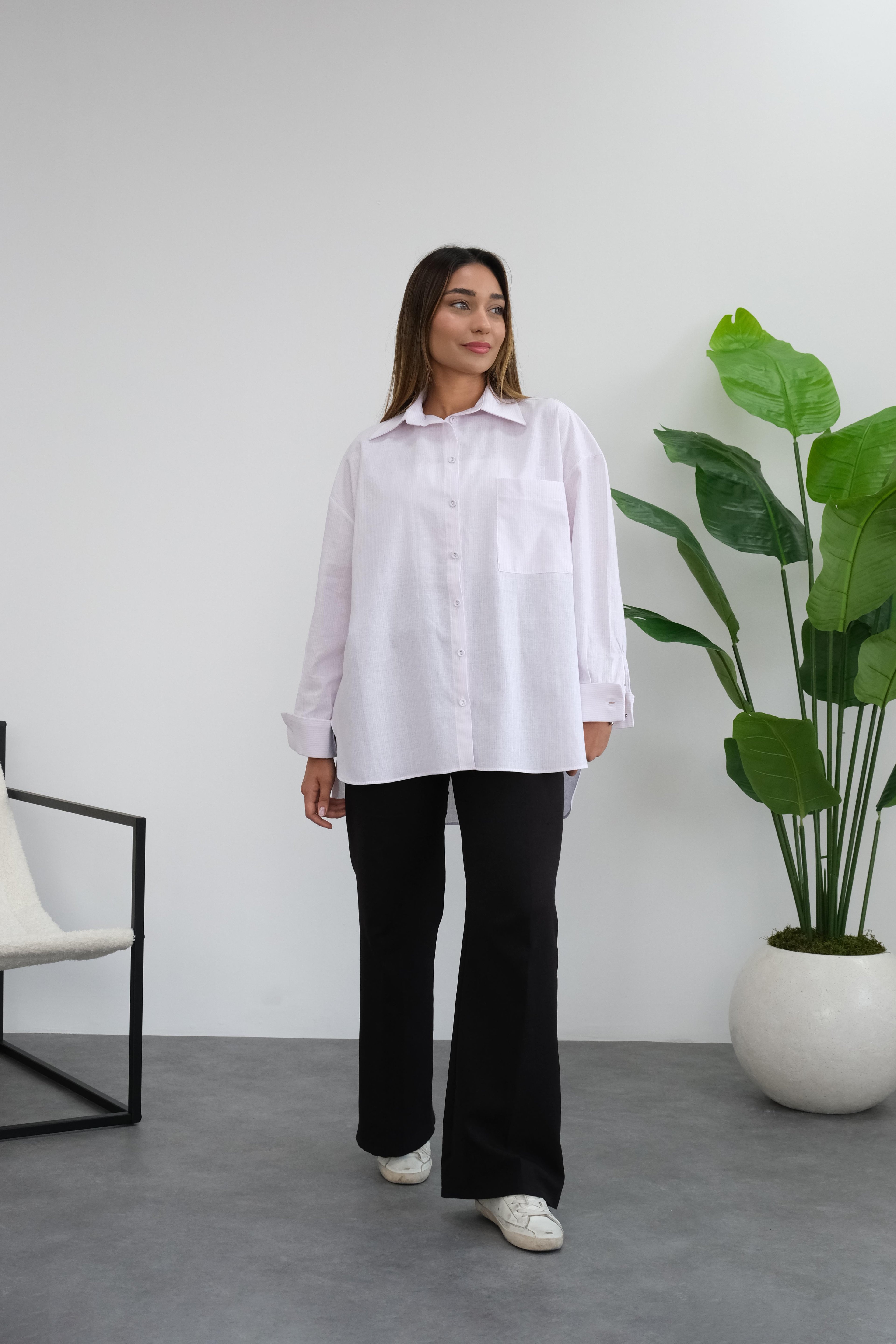 Çizgili Oversize Gömlek