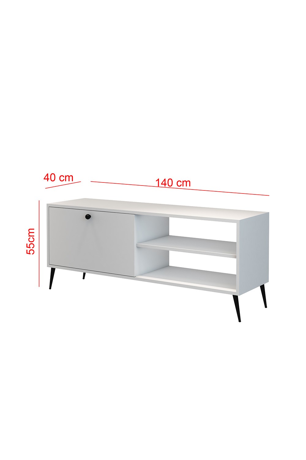 TV Ünitesi Beyaz 140x55x40 - %100 MDF