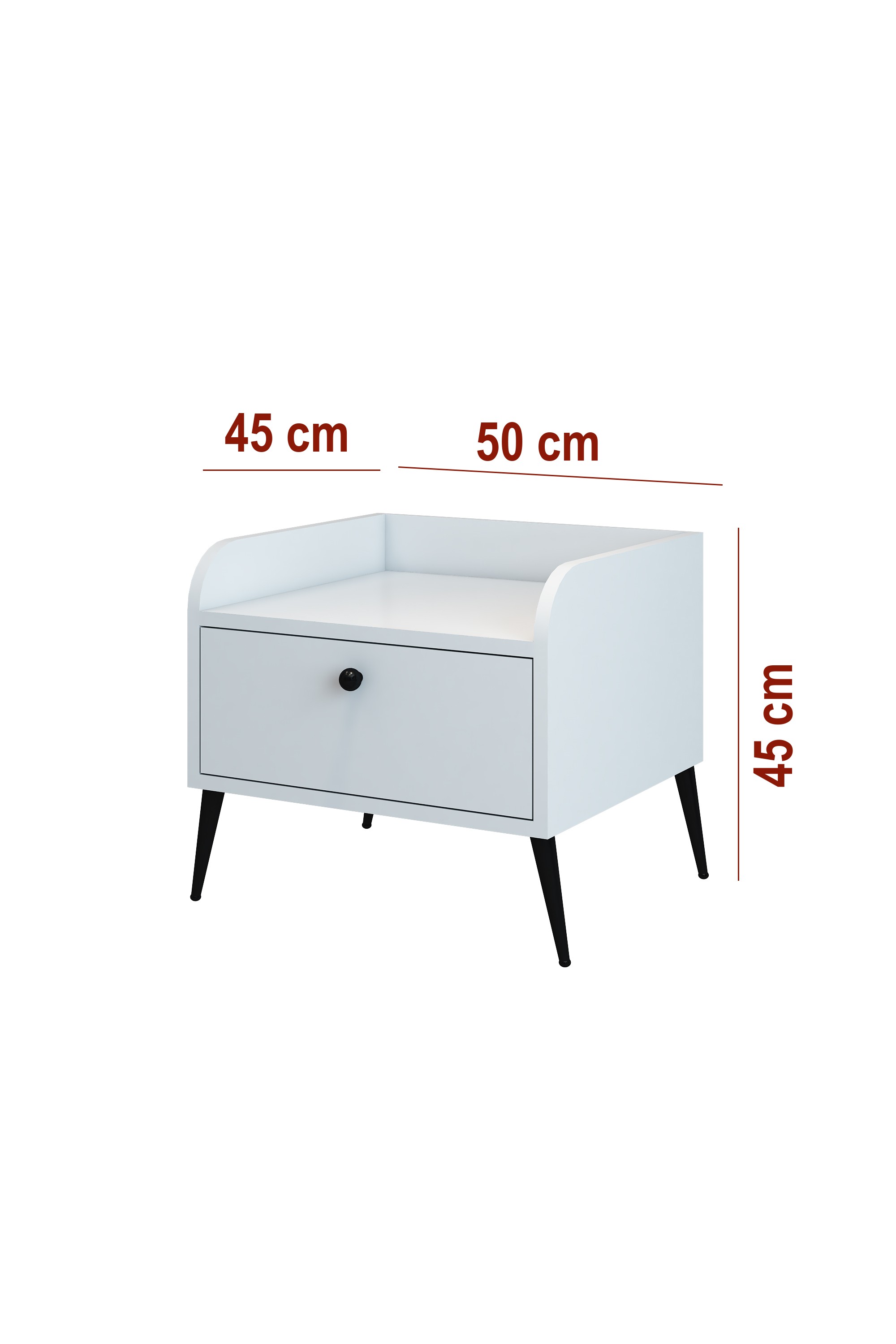 Modern Komodin Beyaz 45x50x45 - %100 MDF